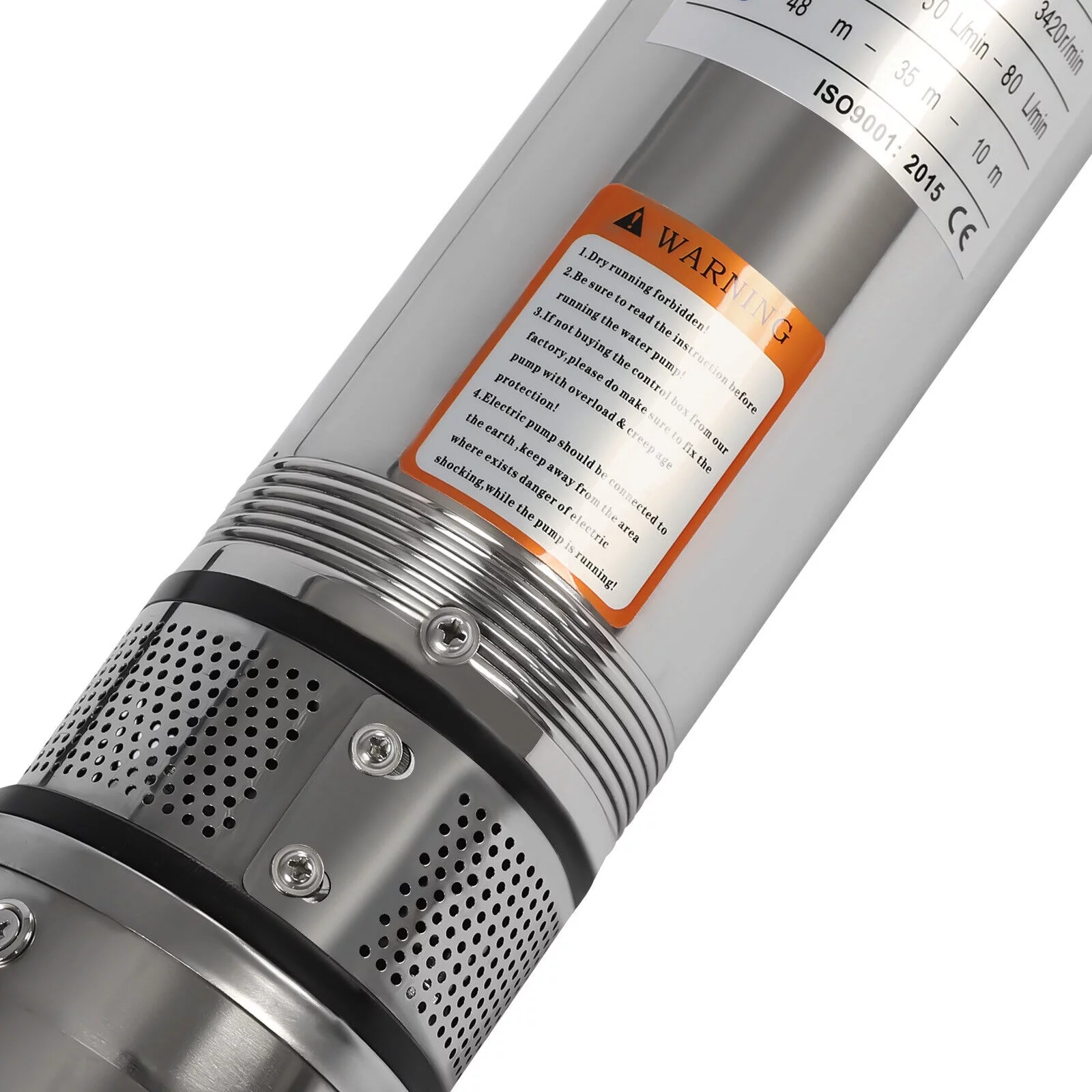 ZhdnBhnos 110V 370W Electric Powered Deep Well Pump 1/2HP 16GPM Submersible Pump Stainless Steel Water Pump