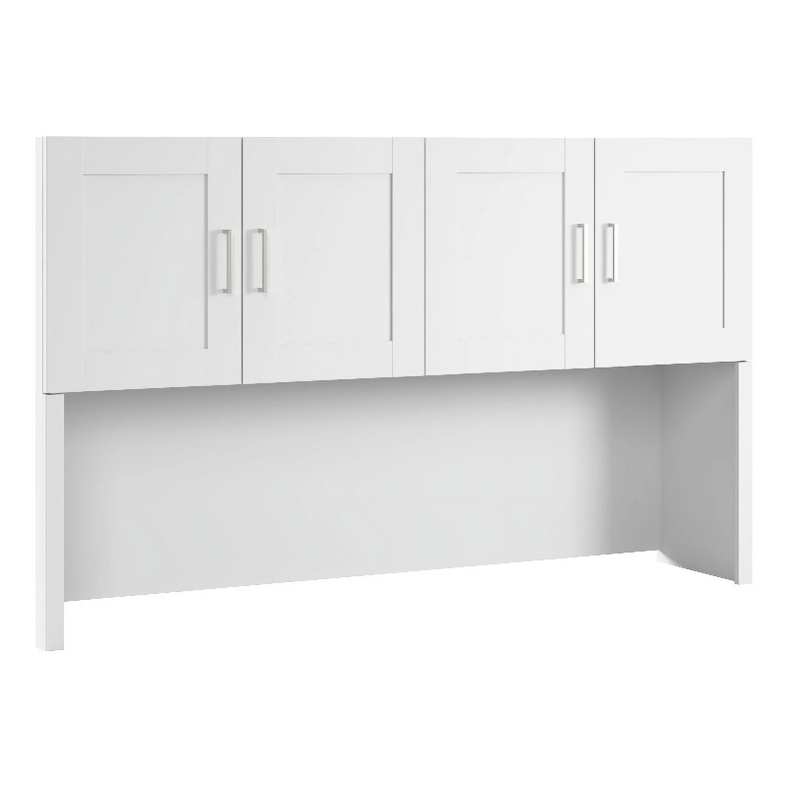 Bowery Hill Contemporary 72W Hutch in White - Engineered Wood
