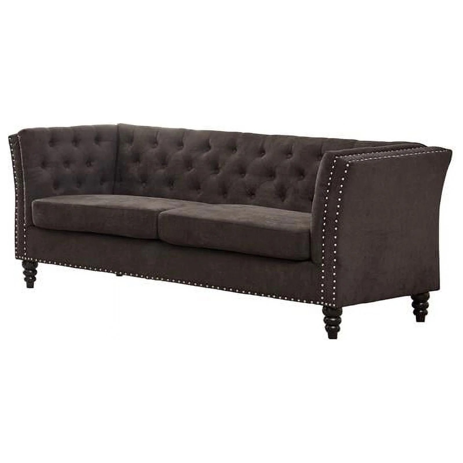 Home Square 3 Piece Set with Living Room Sofa Loveseat and Chair in Brown