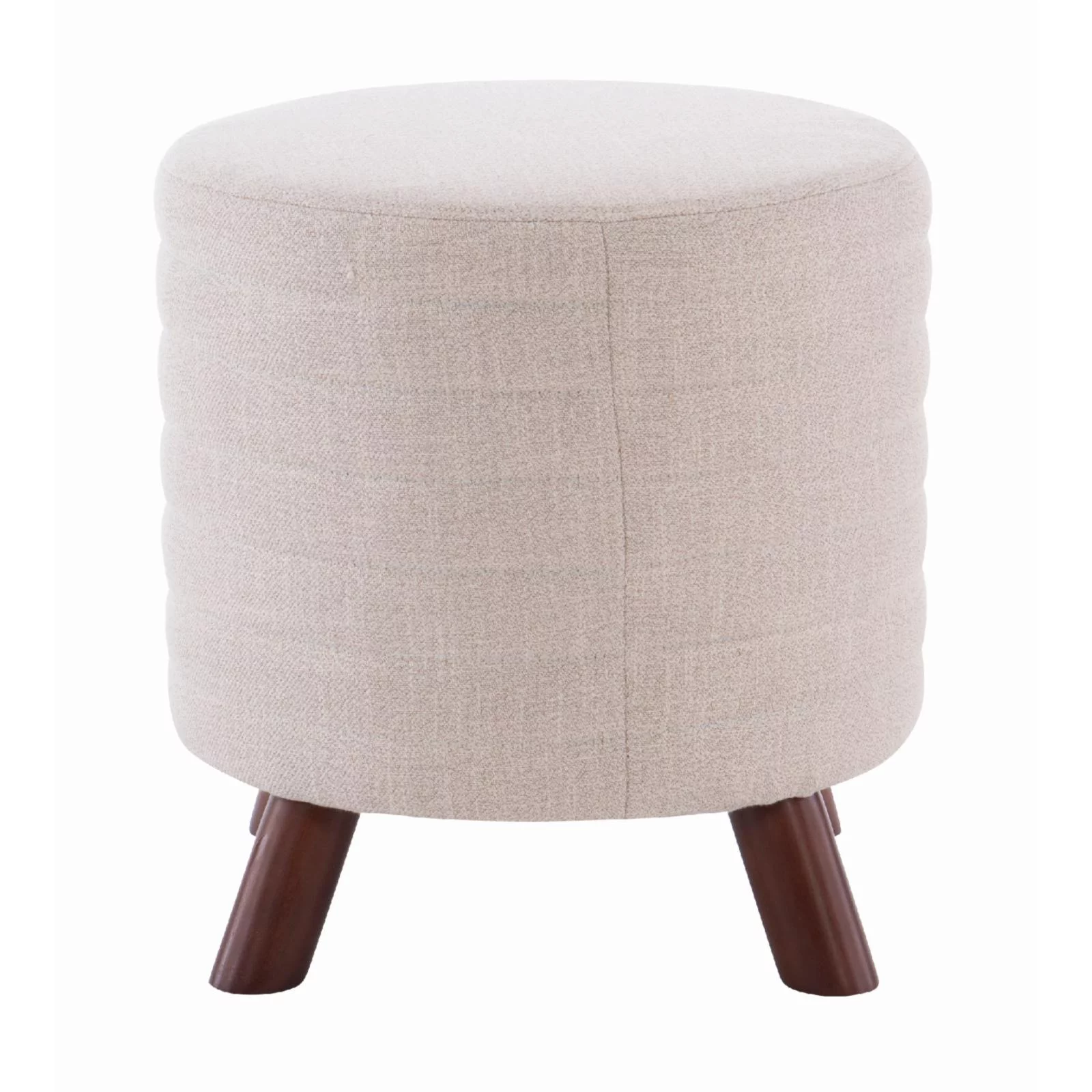 Linon Rivard Round Ottoman Stool - Beige