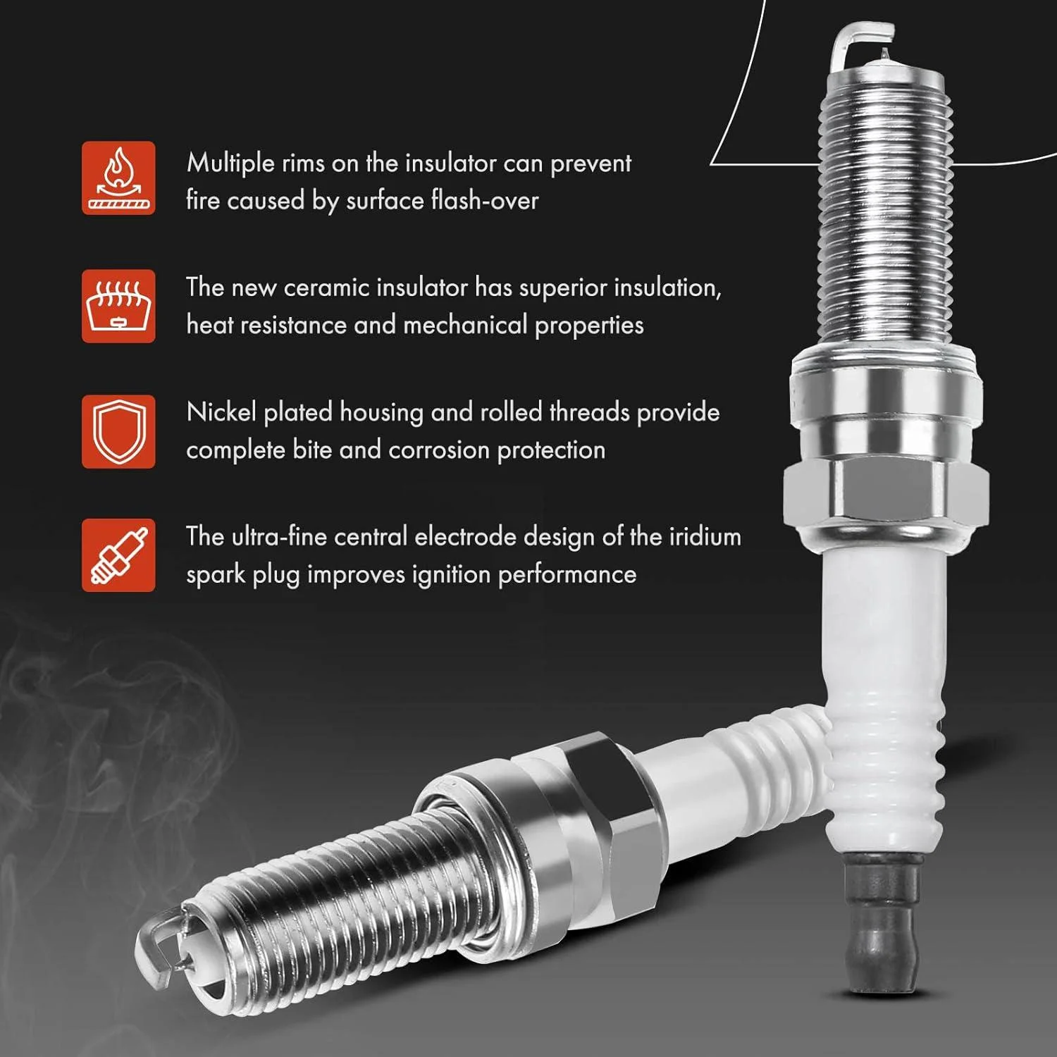 A-Premium Set of 8 Ignition Coil Pack and Iridium Spark Plugs Compatible with Mercedes-Benz CLS550 E550 S550 2007-2011 GL450 SL550 ML550 S450 CL550 CLK550 G550