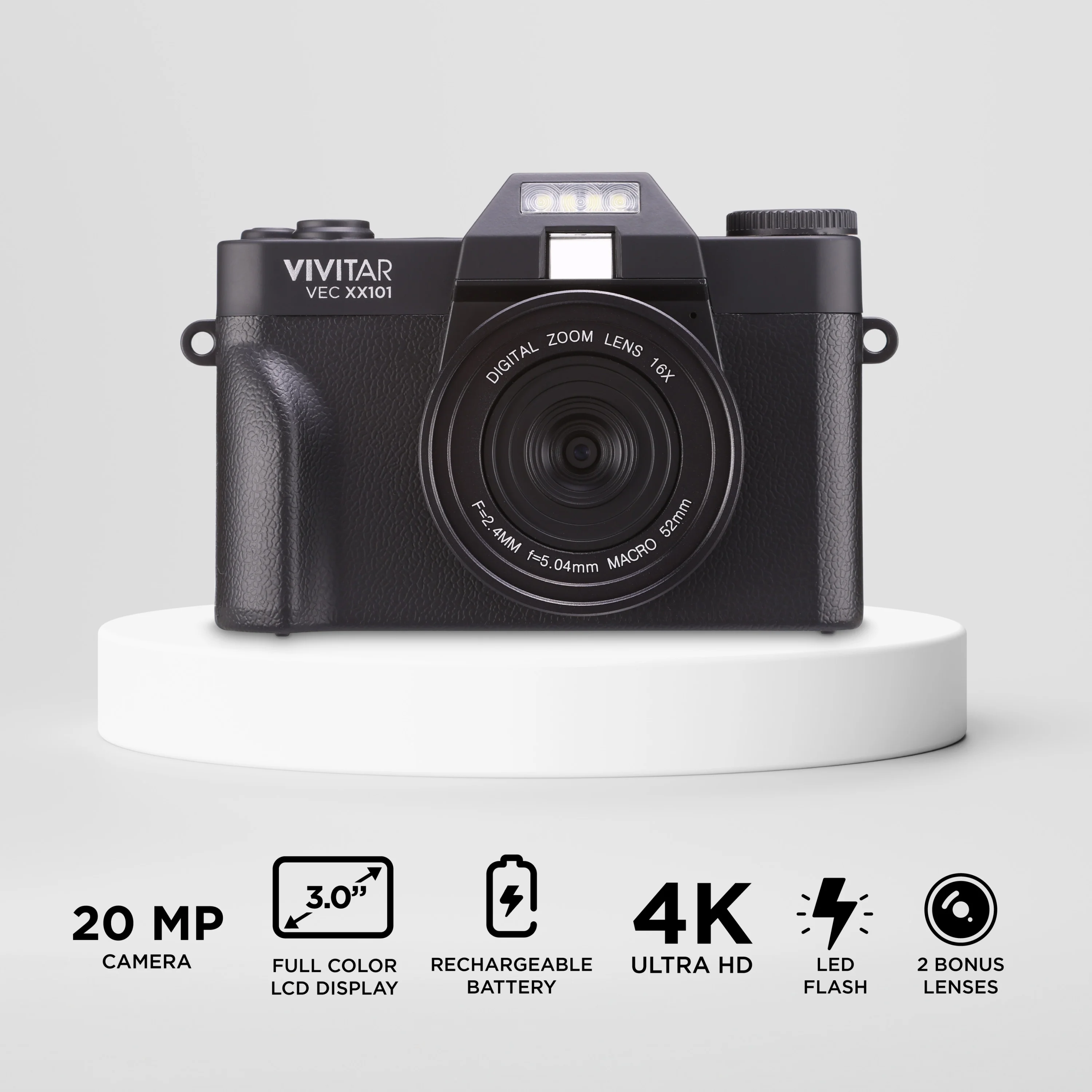 Vivitar 4K Digital Camera with 8x Digital Zoom and 3