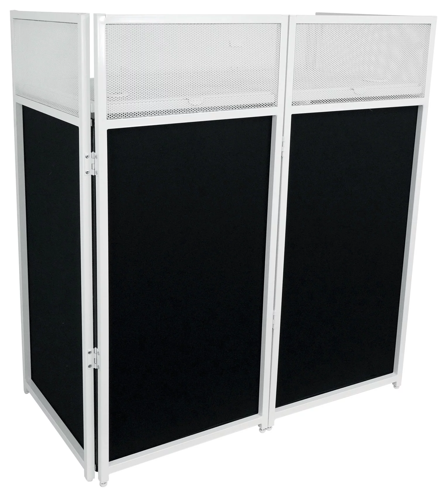Rockville Rockbooth White Event Booth DJ Facade+Built in Table+Travel Bag+Scrims