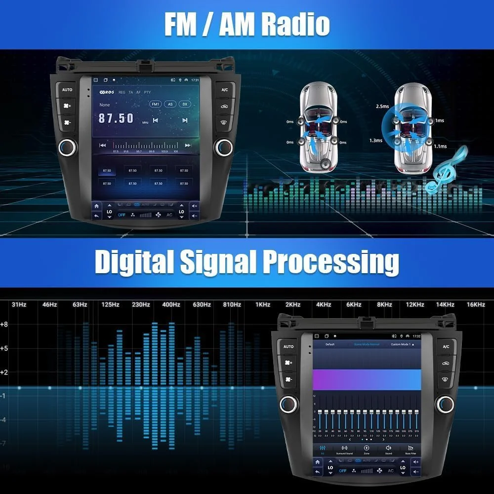 THONZER 9 inch Car Stereo Radio w/Carplay Android Auto for Mazda RX-8 2003-2008 Double Din Android 13.0 Touch Screen Car Audio Receiver w/WiFi GPS Navigation Bluetooth AHD Backup Camera Mic - 2+32G