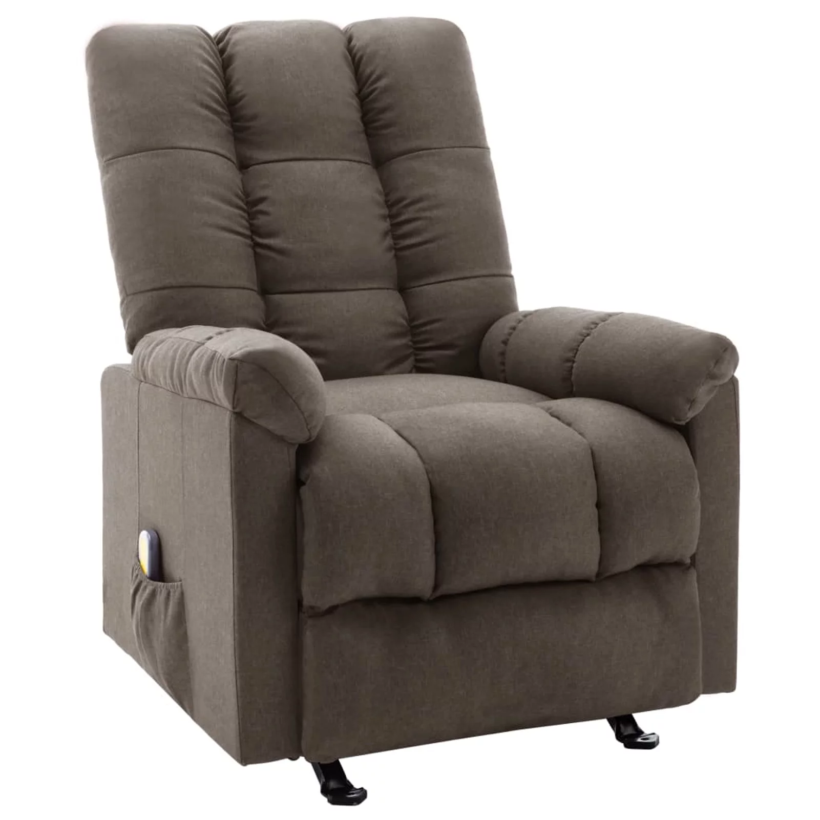 Massage Reclining Chair Brown Fabric