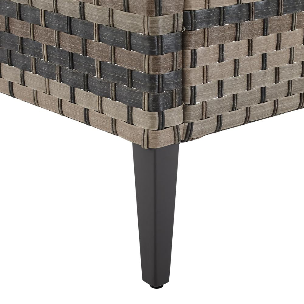 Crosley Furniture Prescott 2-PC Wicker Patio Arm Chair Set in Mineral Blue/Brown