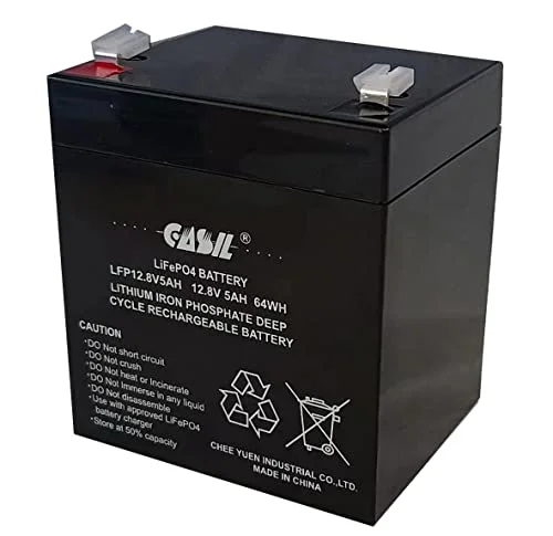 Casil 12v 5ah Lithium Battery - Lifepo4 12v 5ah, Deep Cycle 12v 5ah Lithium Iron Phosphate Battery for Home Alarm System Battery Replacement 12v 4ah 4.5ah 5ah