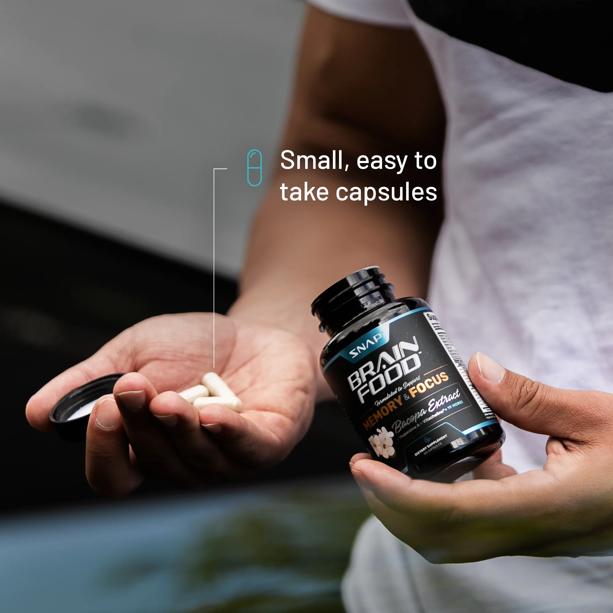 Snap Supplements Nootropics Brain Booster with Bacopa Extract, Memory and Focus Supplement, 60 Capsules