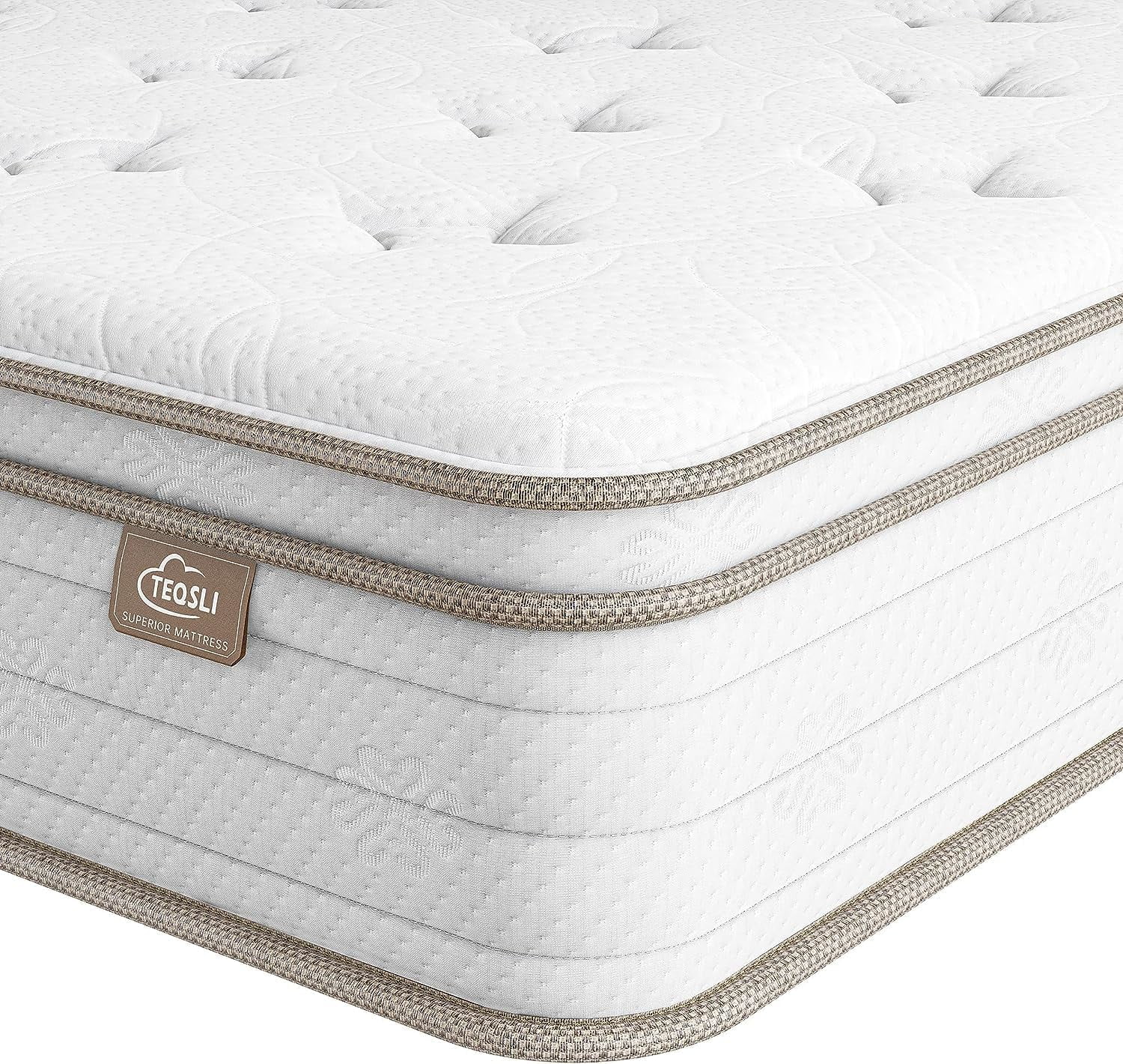 YILAN Queen Mattress 12 Inch, Sleep Cooler Eggshell Memory Foam and 7 Zone Pocket Innerspring Hybrid Mattress Medium Firm, Queen Bed Mattress in a Box, CertiPUR-US Certified, 10-Year Support