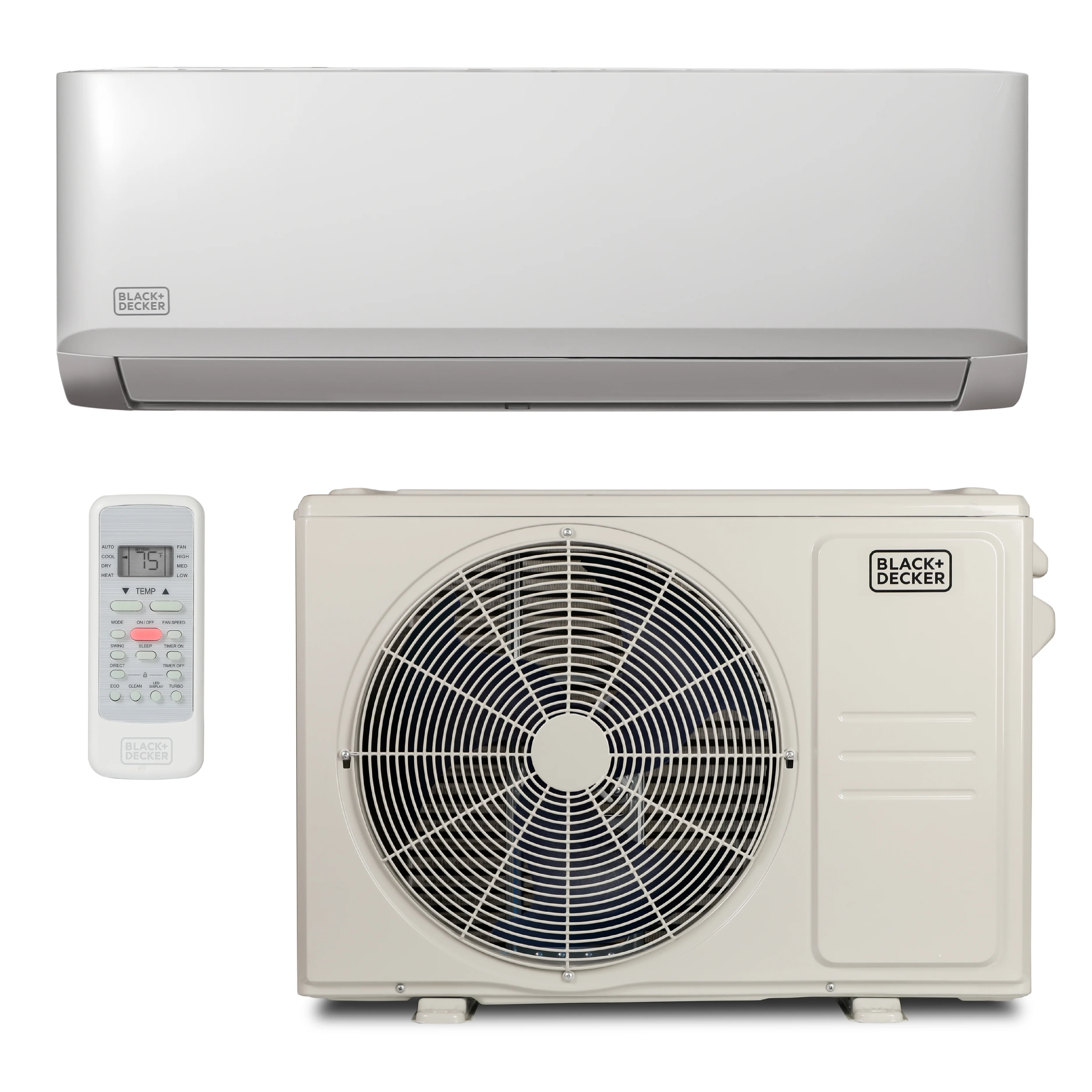 BLACK+DECKER 12,000 BTU Inverter Mini Split Air Conditioner with Heat Pump, Ductless Mini-Split Inverter Air Conditioner Cools & Heats Up To 550 Sq. Ft., Remote Control, 20.8 SEER, 115V, White