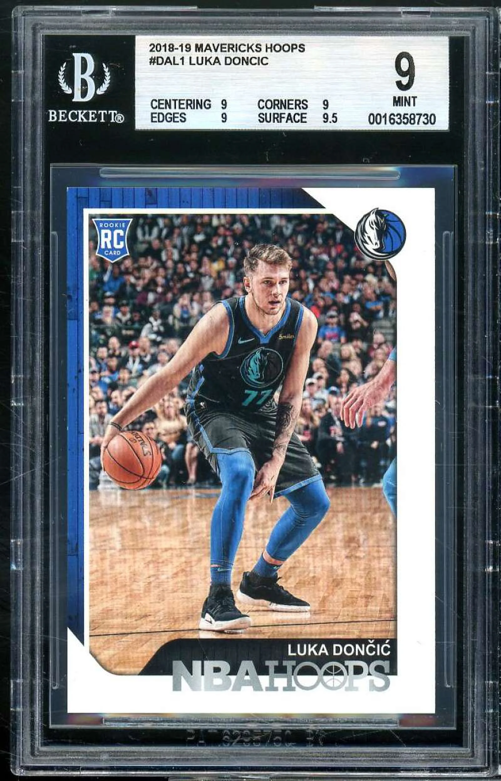 Luka Doncic Rookie Card 2018-19 Mavericks Hoops #dal1 BGS 9 (9 9 9 9.5)