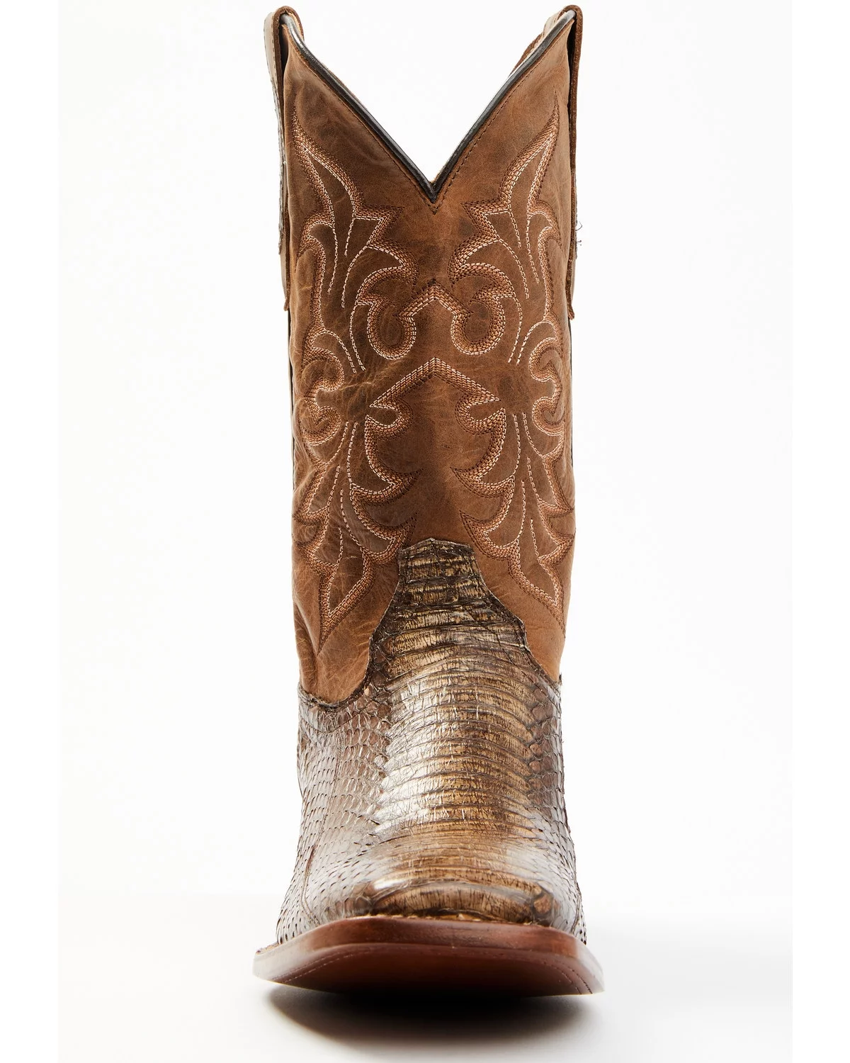 Cody James Men's Cobra Exotic Western Boot Broad Square Toe Brown 8.5 D(M) US