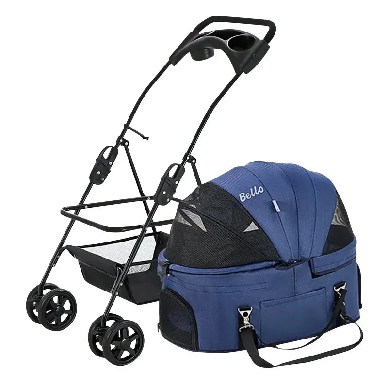 Pet Dog Stroller Foldable Separation Models Universal Wheel for Small Cat Dogs Outdoor Shopping Camping Travel