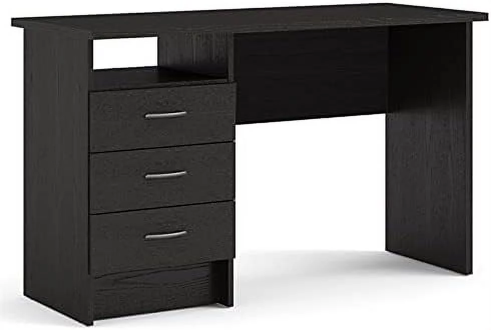 CKPFVY   Black Woodgrain Whitman Desk with 3 Drawers