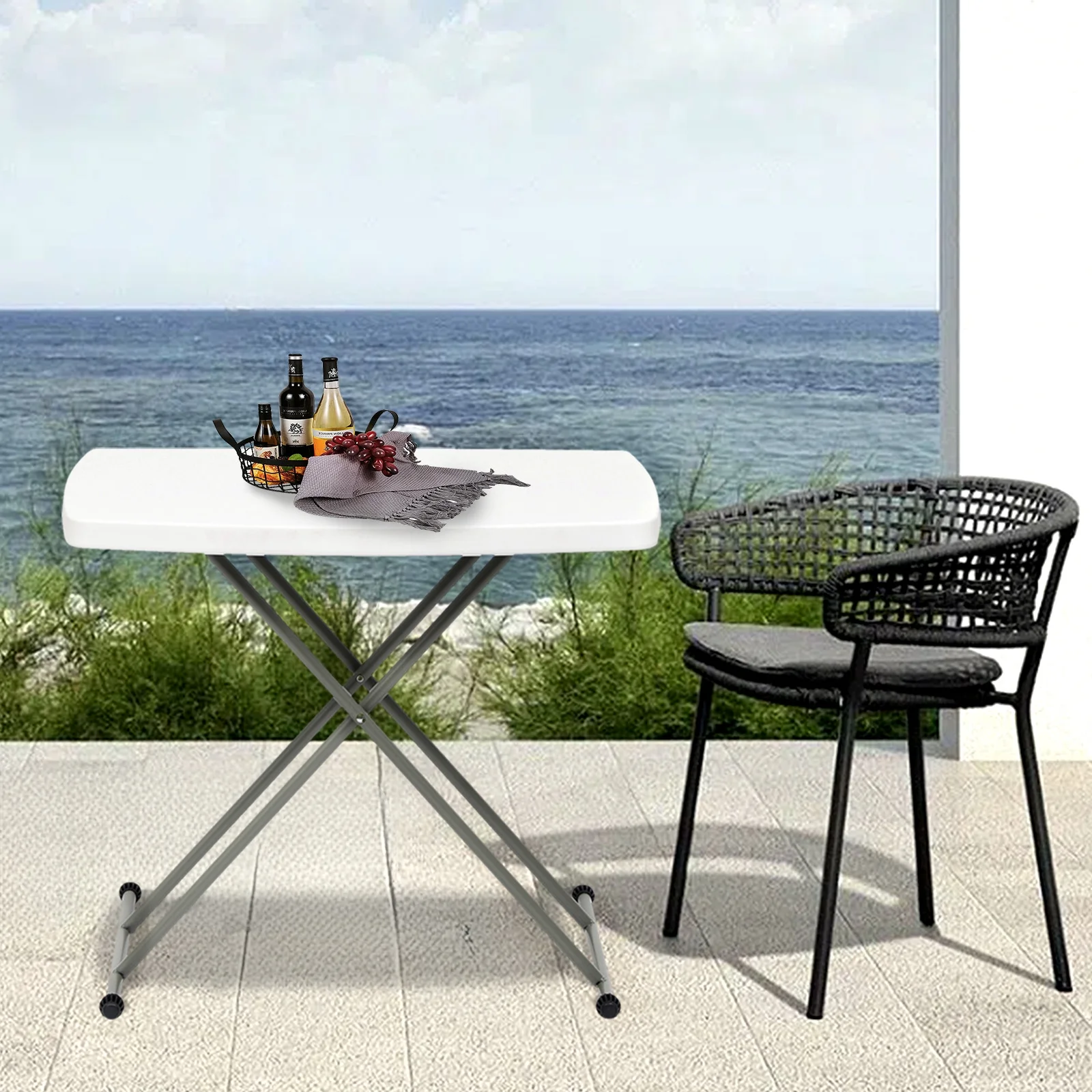 ALPULON Plastic Folding Table 30 inch White Personal Folding Table