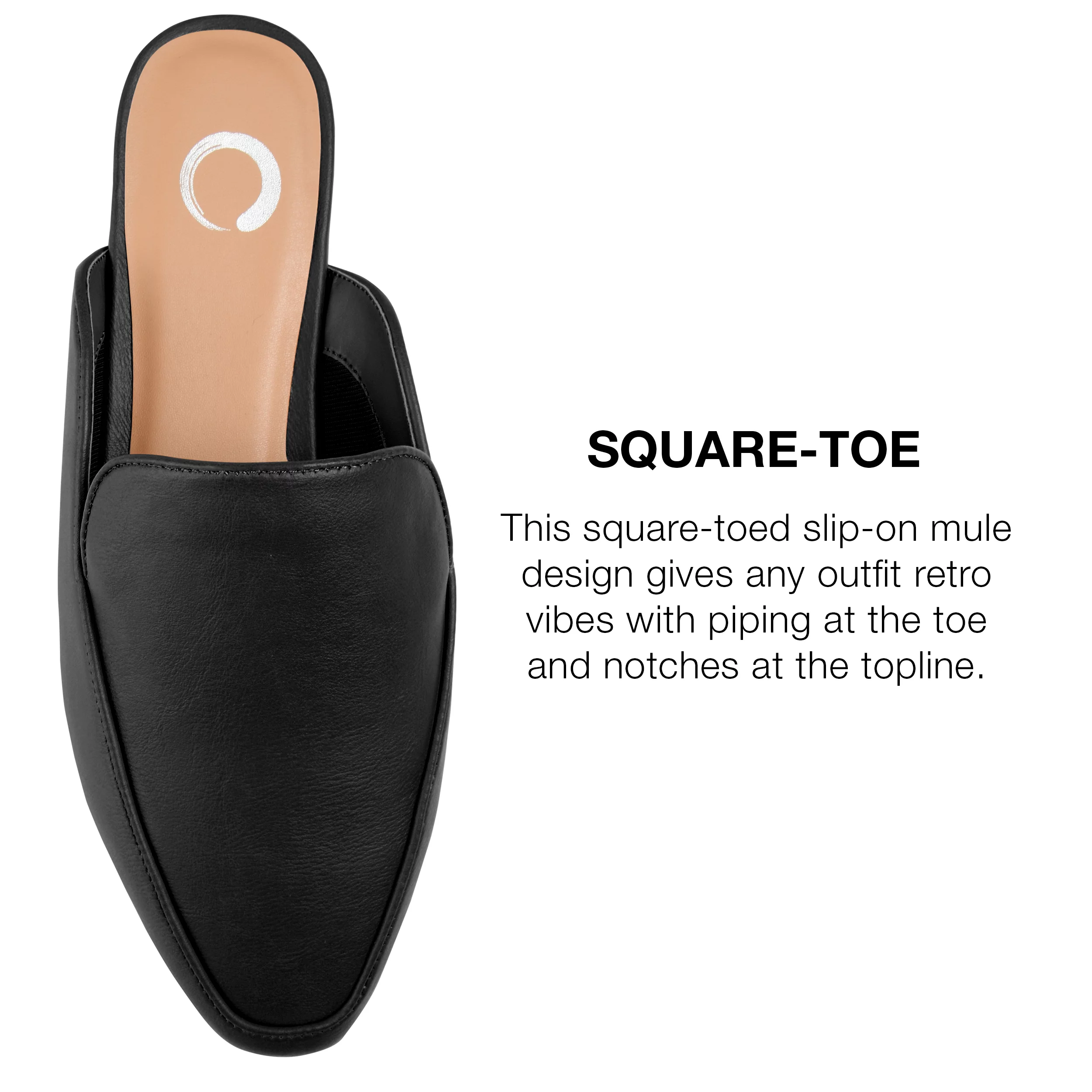 Journee Collection Womens Akza Slip On Square Toe Mules Flats