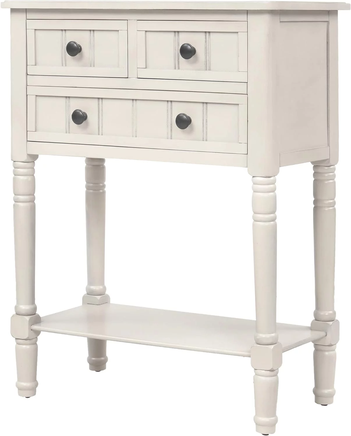 Narrow Console Table Slim Sofa Table With Three Drawers And Bottom Shelf Side Table With Drawers For Entryway Hallway Living Room