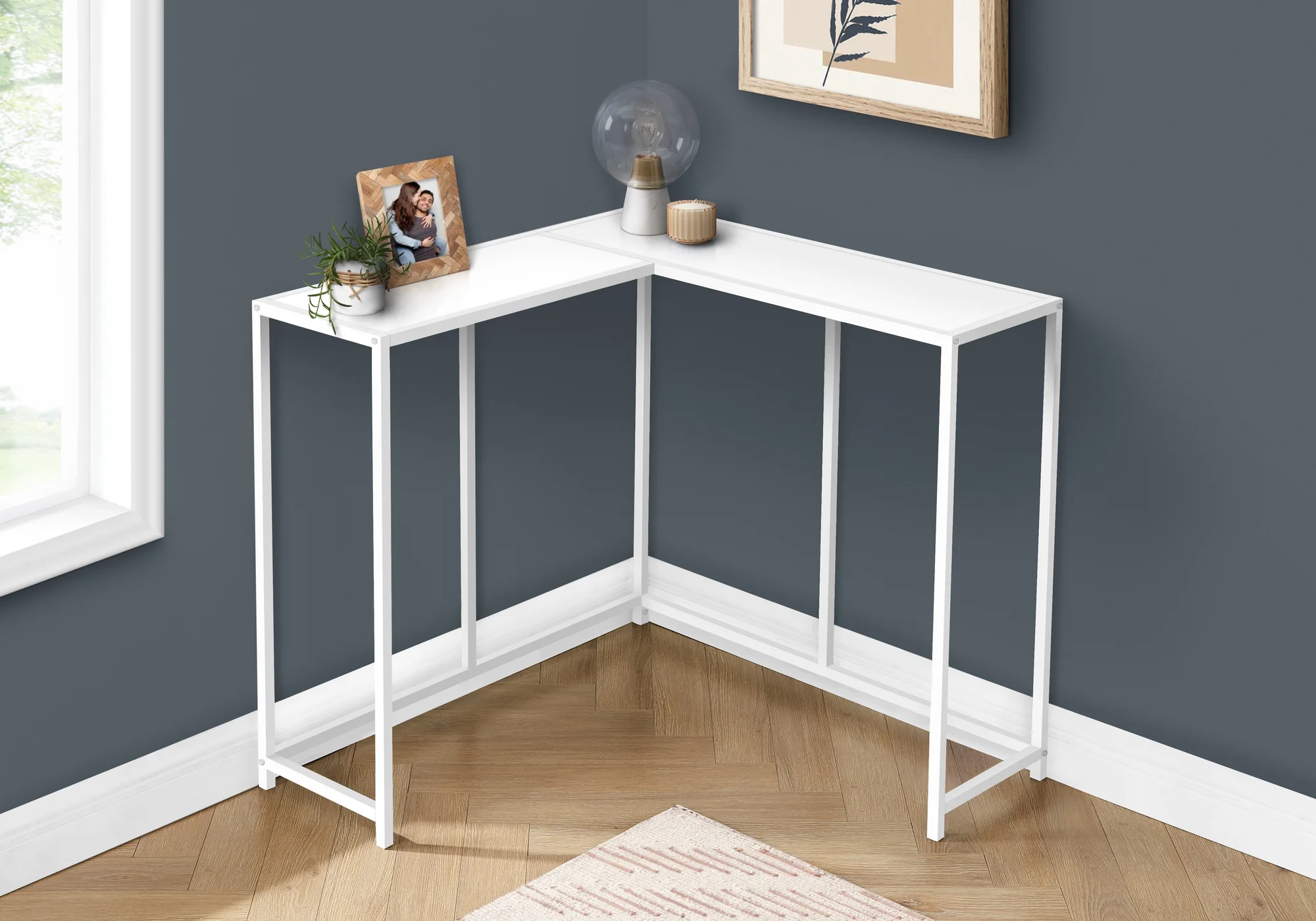 Monarch Specialties Accent Table, Console, Entryway, Narrow, Corner, Bedroom, White Laminate