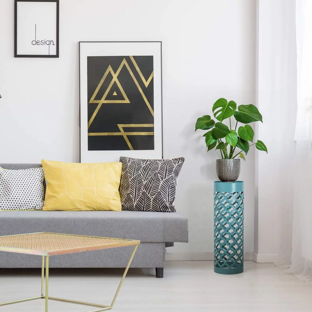 NEX Blue Umbrella Stand Rack Metal Holder with Drip Tray