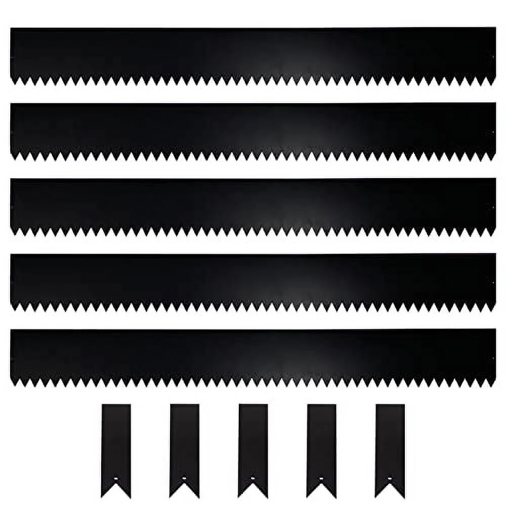 Metal Edging for Landscaping - 48 Inch x 6 Inch Black Straps Pack of 5 Pieces for Grass Edging, Outdoor Garden Border, Landscape Edging,Garden Fence, Lawn Edging and Landscape Border No Dig