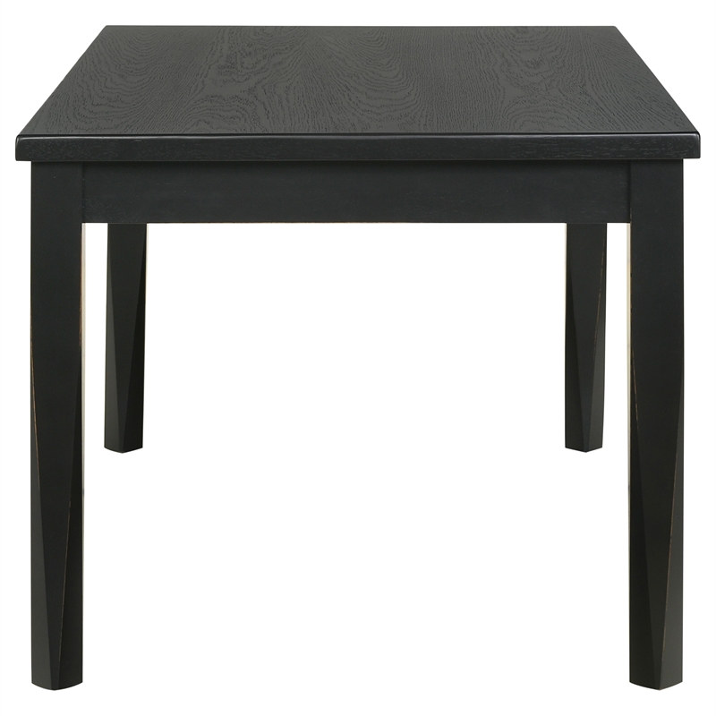 Pemberly Row Transitional Rectangular Wood Dining Table Black Washed