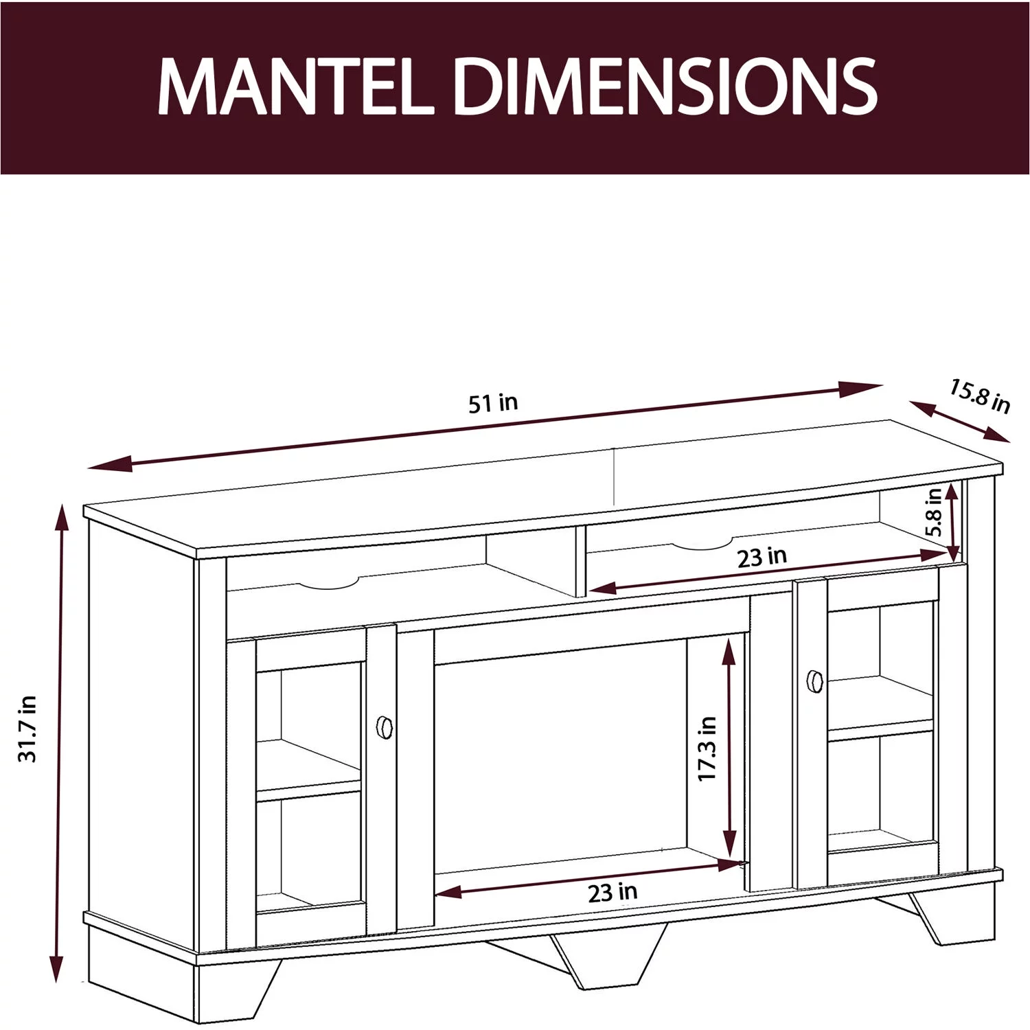 Cambridge Savona Electric Fireplace Heater with 59