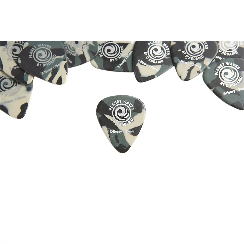 D'Addario Planet Waves Camouflage Celluloid Guitar Picks Extra Heavy 10 Pack