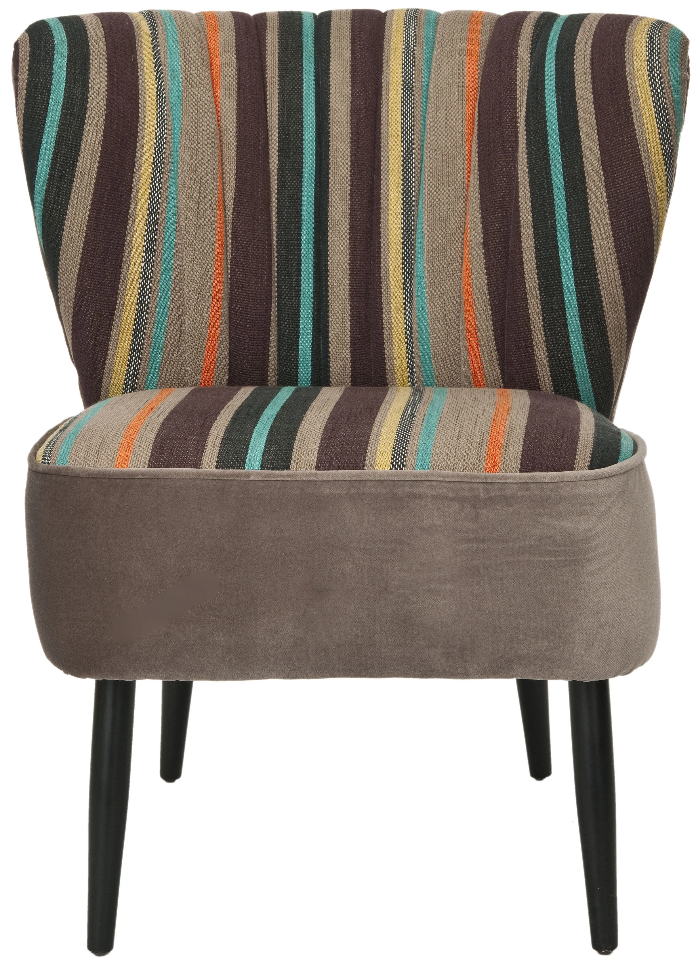 SAFAVIEH Morgan Transitional Glam Upholstered Accent Chair, Multi Striped
