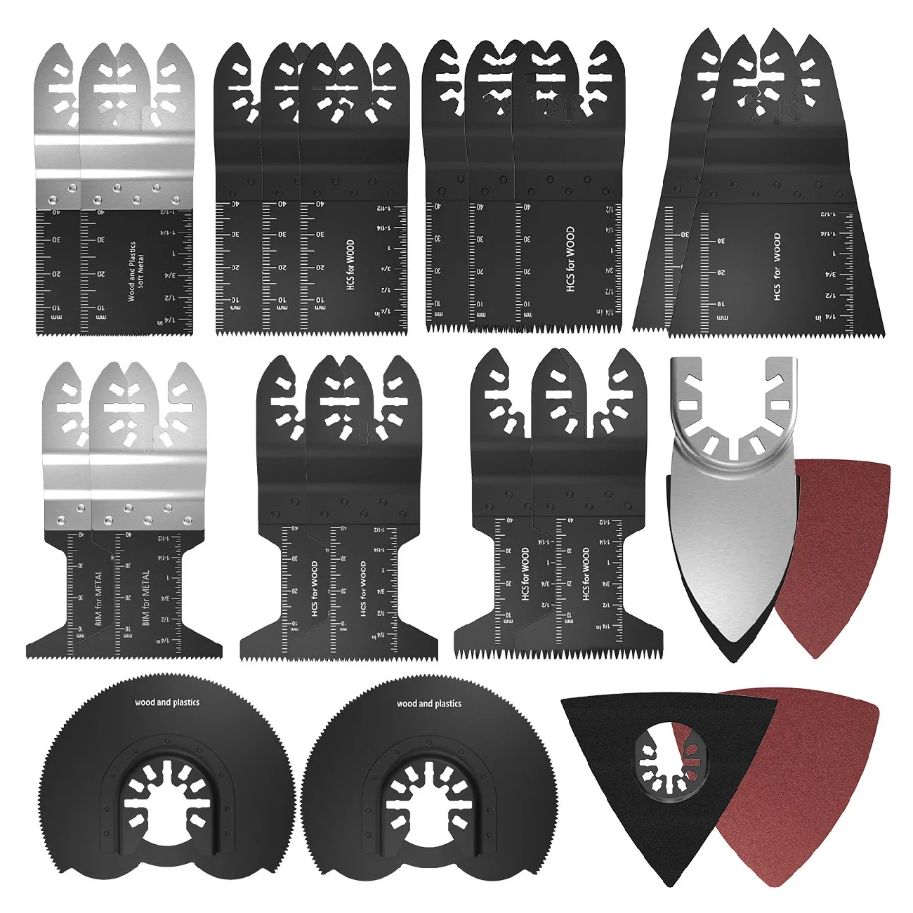 Willstar 40PCS Oscillating Multi Tool Saw Blades Set For Fein Multimaster Dewalt Bosch