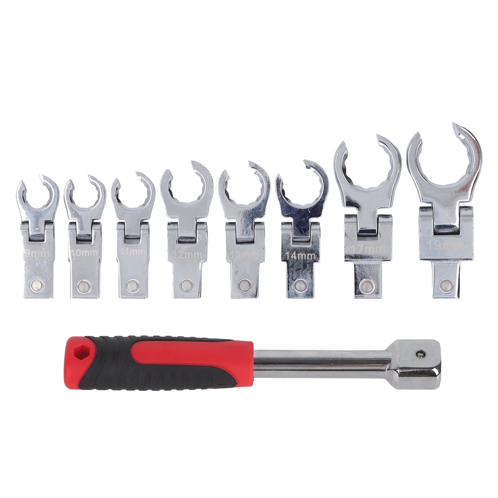 YUMILI Interchangeable Wrench Set, Torsion Wrench with Flexible Head, 180 Degree Rotating Wrench with Handle
