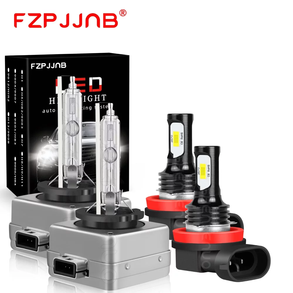 FZPJJNB For Ford Mustang 2008-2017 D3S H11 HID Headlight Bulb High/Low+LED Fog Light Kit Y03