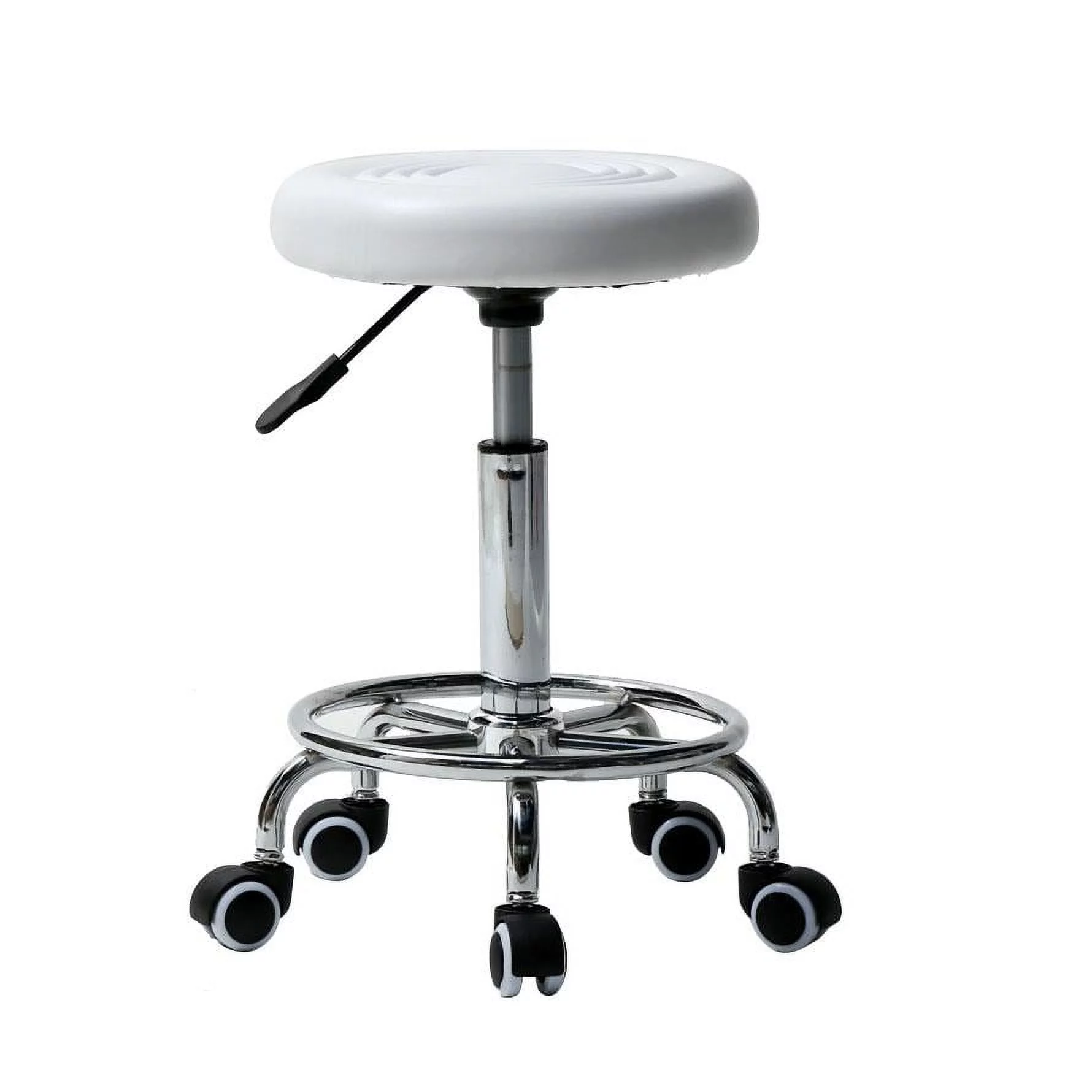 Zimtown 2Pcs Swivel Adjustable Hydraulic Salon Stool Chair White