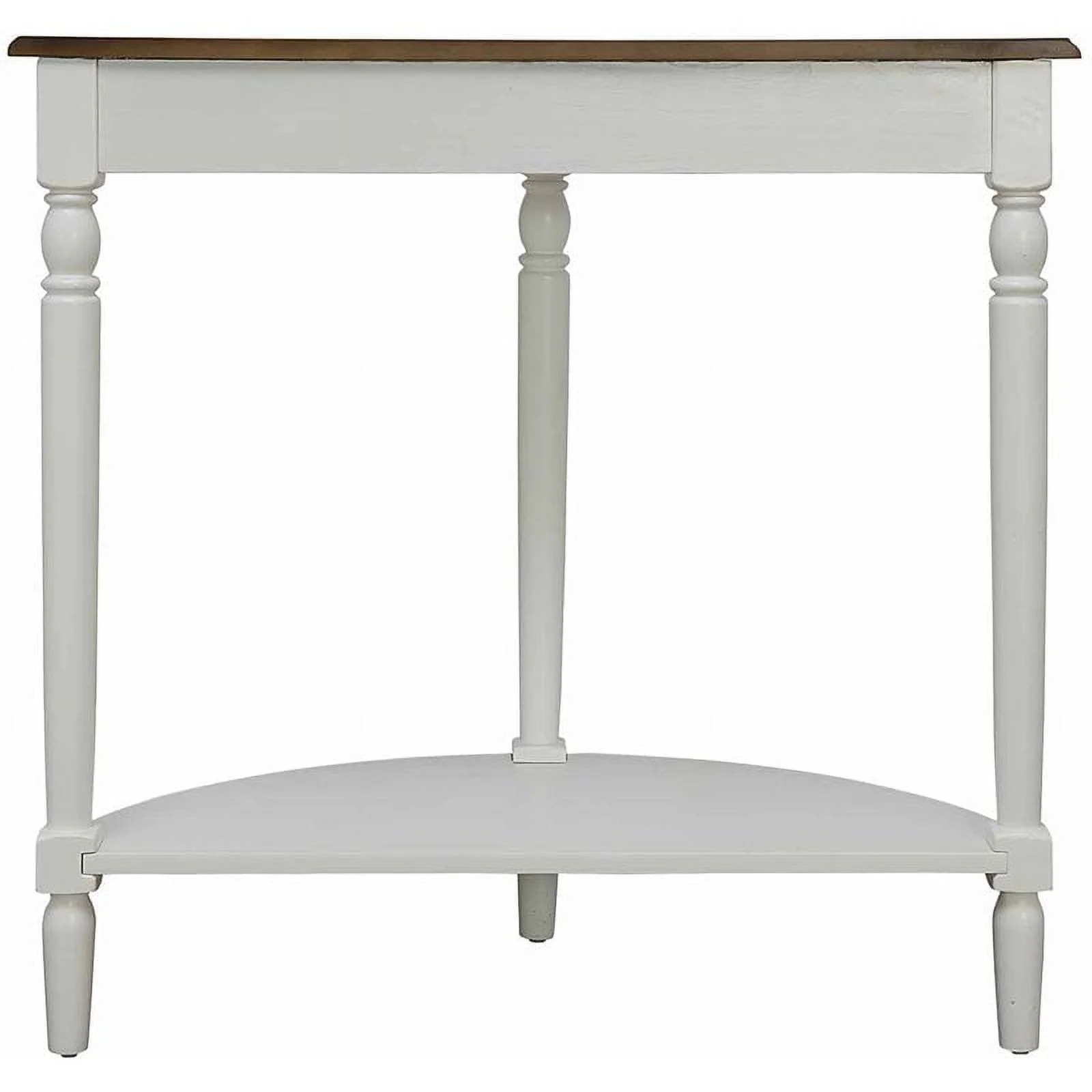 Pemberly Row Traditional Console Table in Driftwood and White Wood Finish