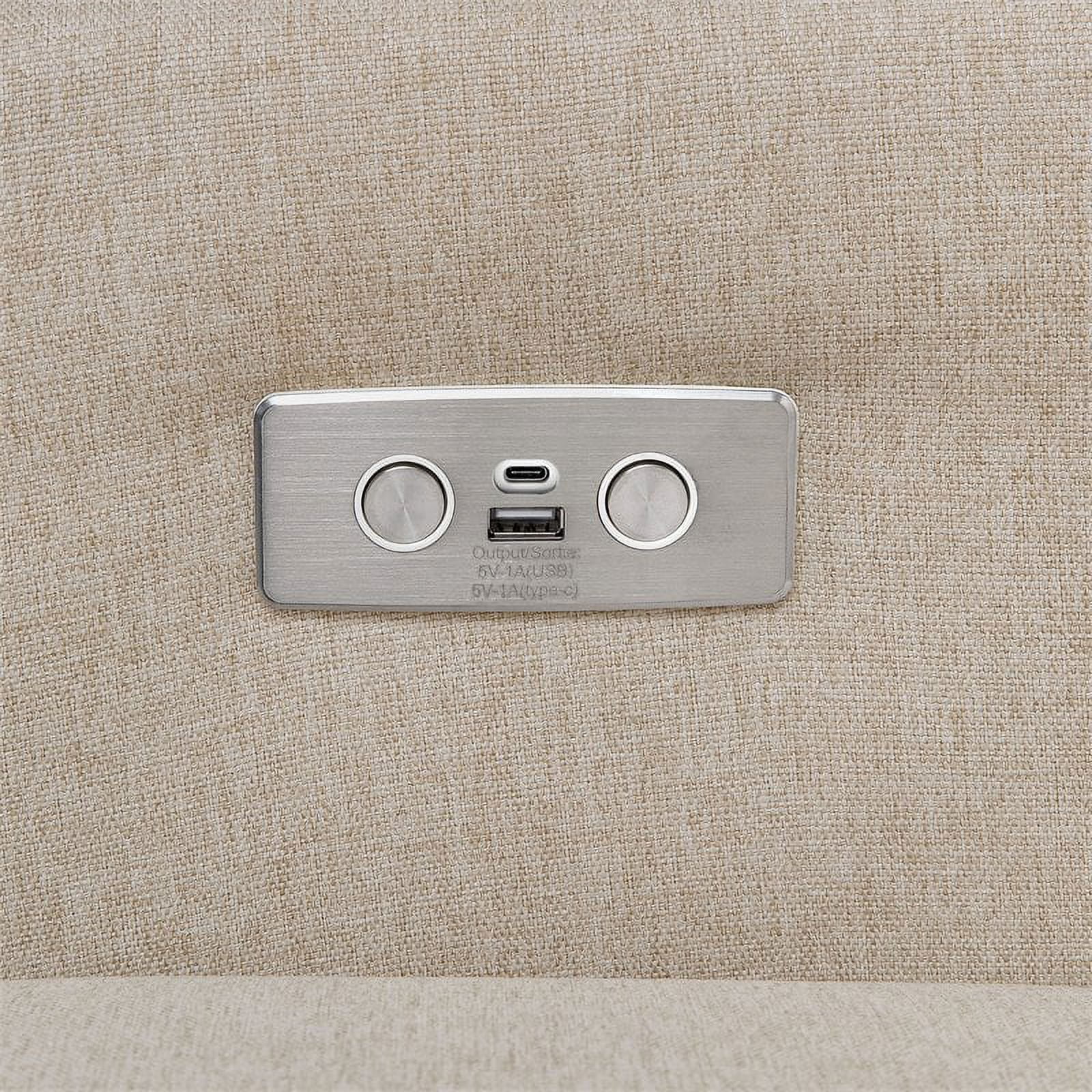 Namesake Kiwi Modern Fabric Swivel Glider Recliner with USB in Beige