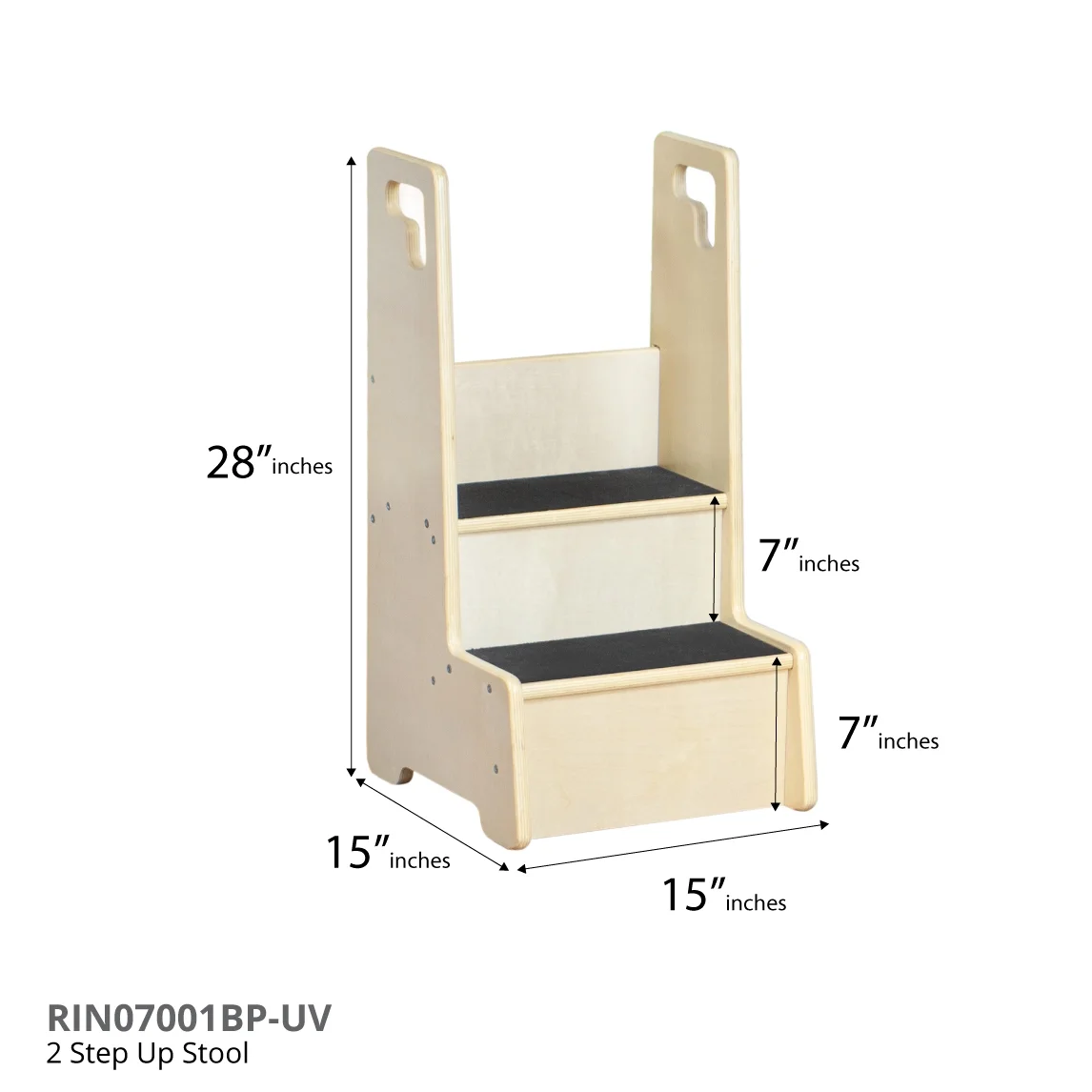 RRI Goods 2 Step Up Stool Toddlers Kids Step Stool Non Slip Handle Tread