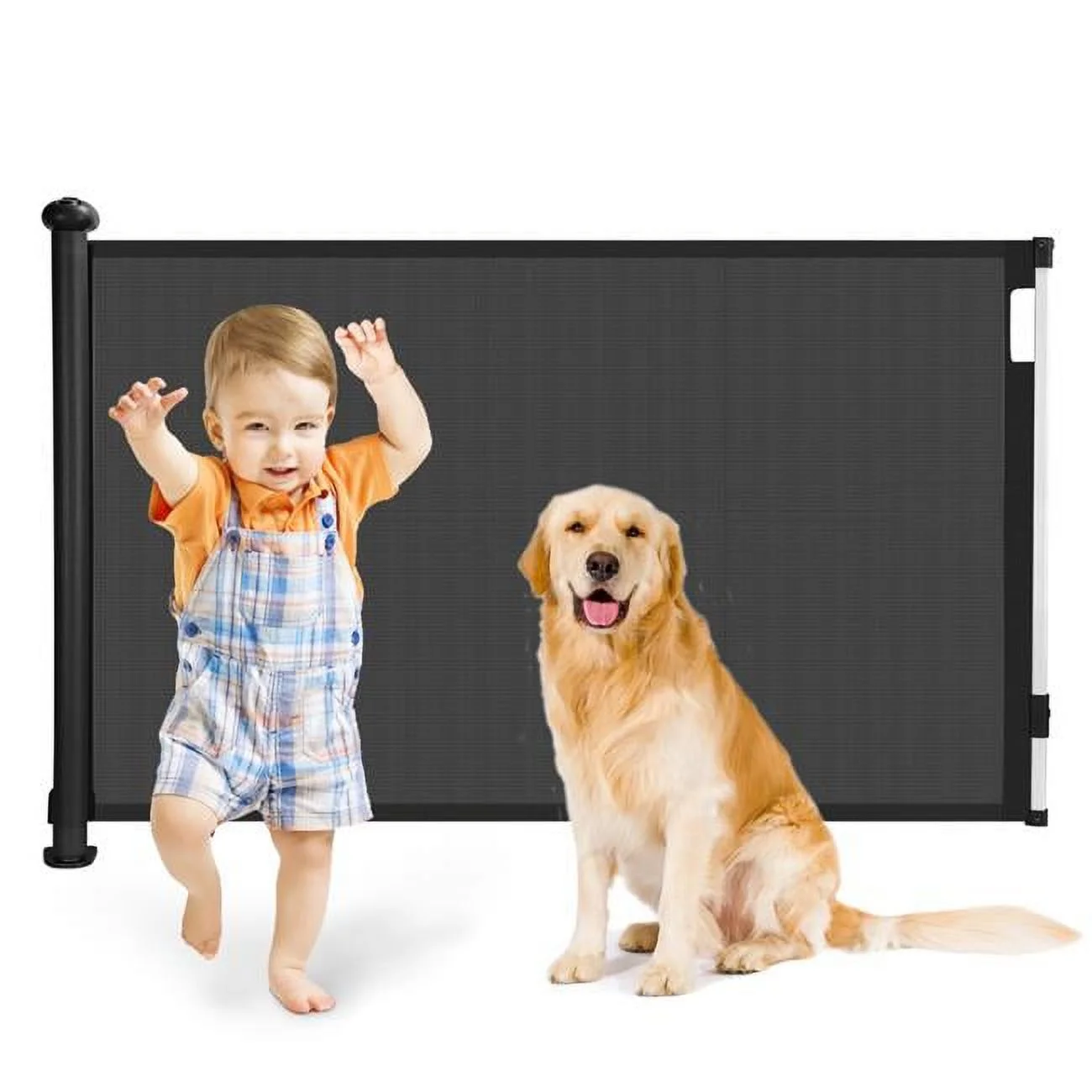 Fresh Fab Finds  Retractable Baby Safety Gate Door 58.3 in. Extra Wide Stair Gate for Toddlers, Black