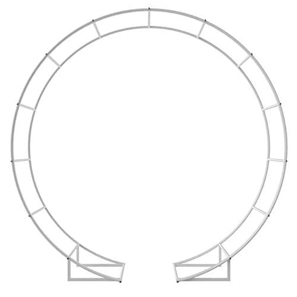 6.5 Ft Round Metal Arch Garden, Arbor for Garden, Outdoor, Party Decoration, Easy Assembly (with Support Legs, Ground Anchors, Screwdriver, Instructions)