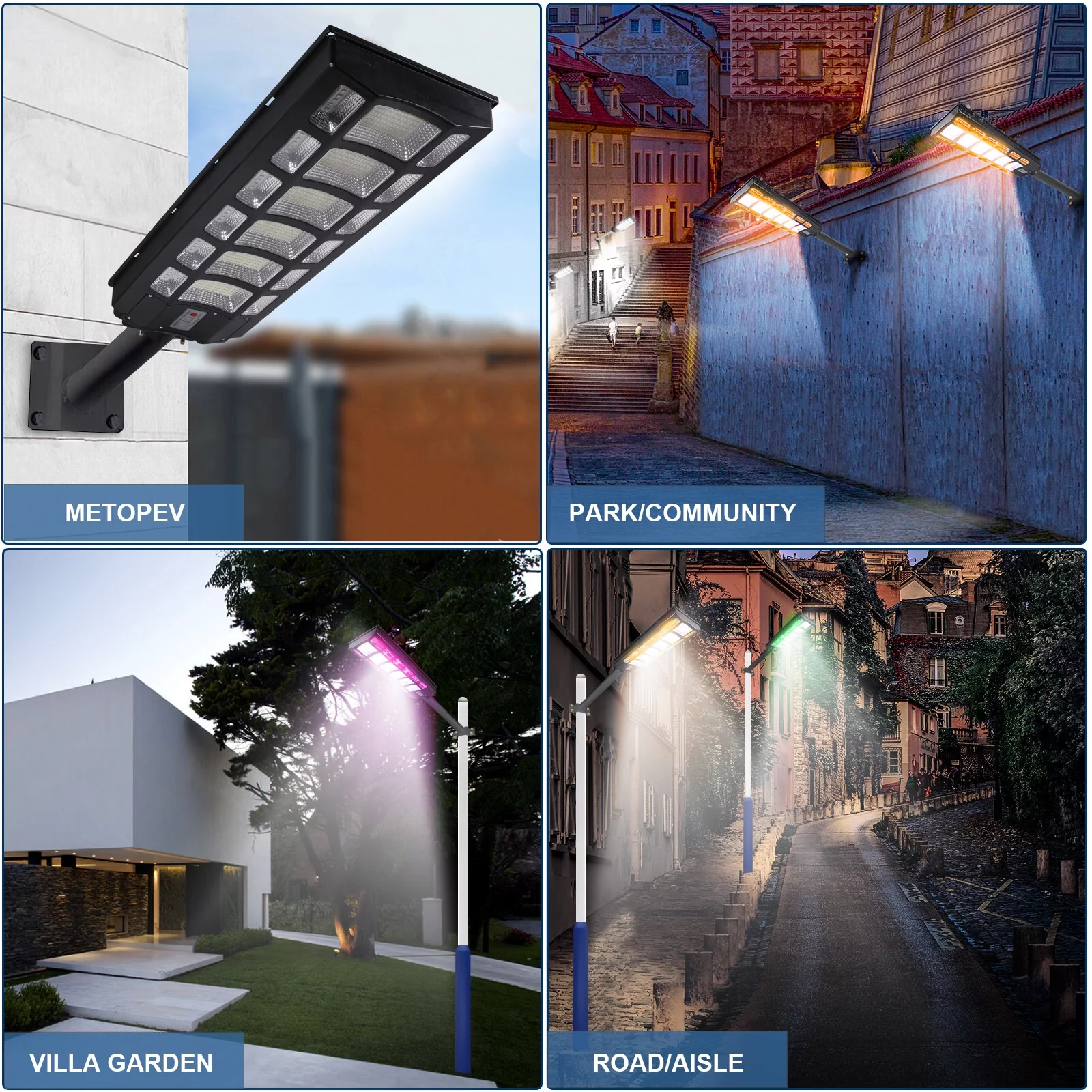 Integrated Solar Street Light 800W Waterproof Radar Sensor Solar Light Powered Lighting Road Lamps Energy-Efficient Home Garage