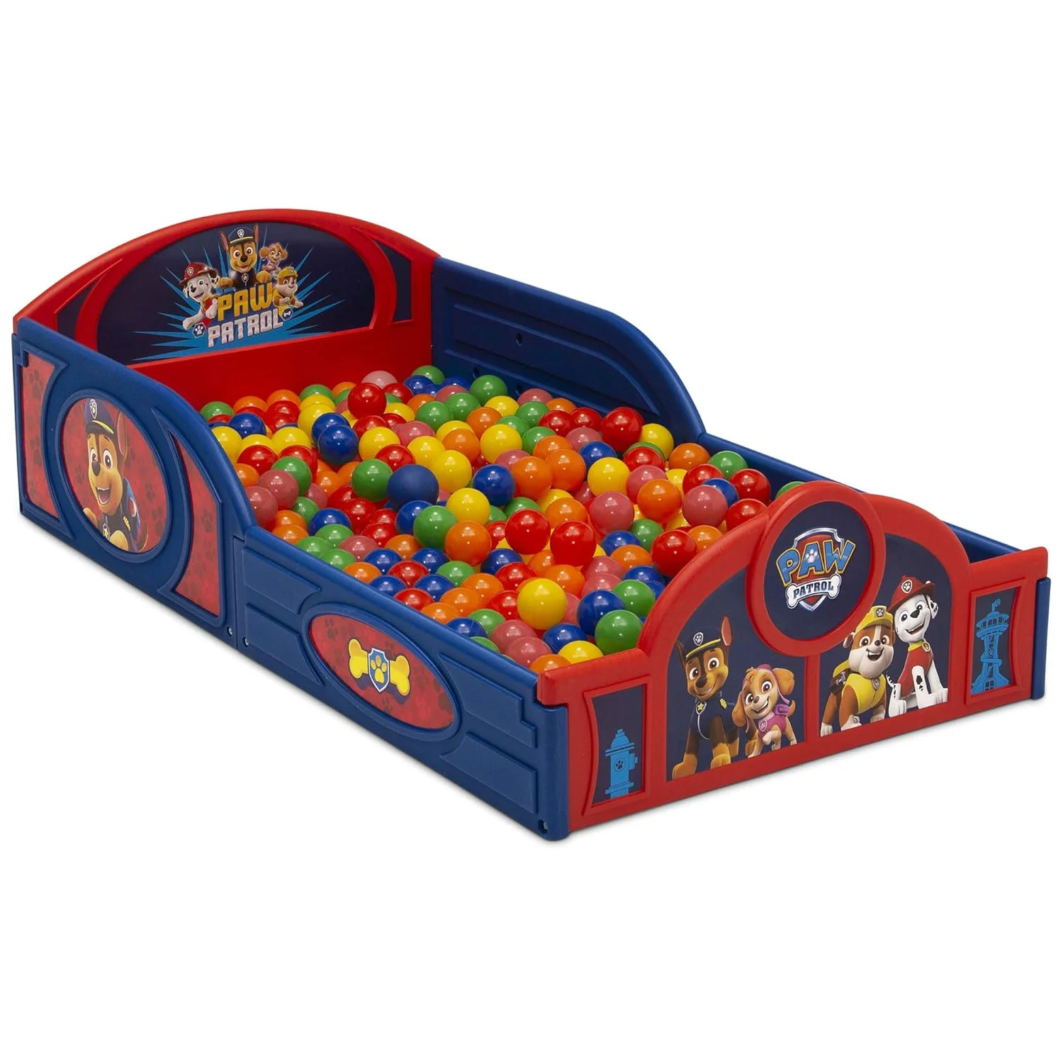 Delta Children Nick Jr. PAW Patrol Plastic Sleep and Play Toddler Bed with Attached Guardrails