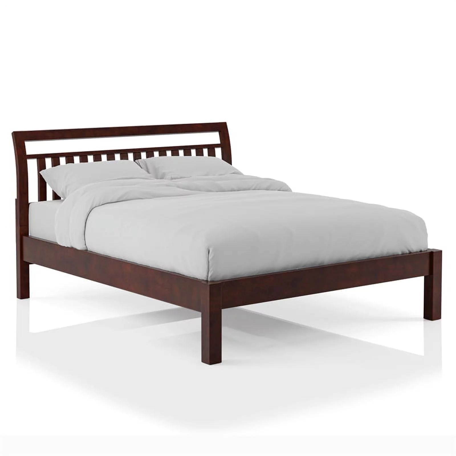 Furniture of America Elena Wood Queen Platform Bed in Dark Walnut