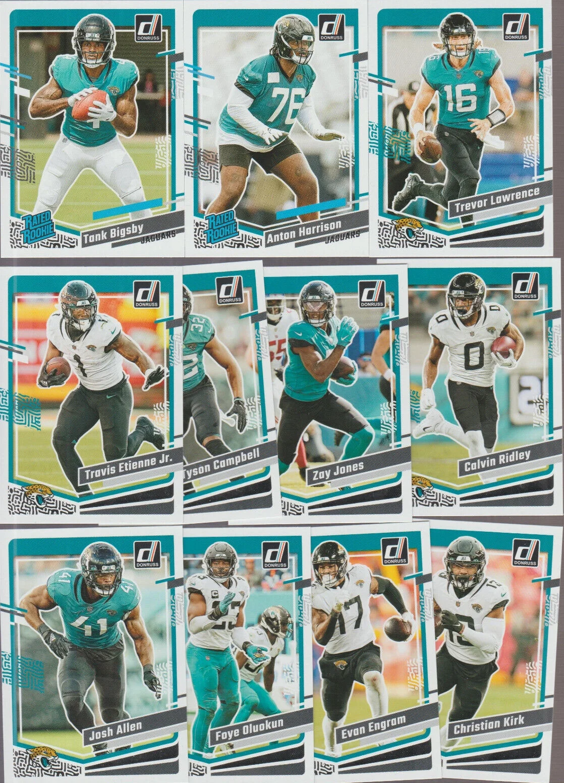 2023 Donruss Jacksonville Jaguars NFL Team Collection Hanger Set