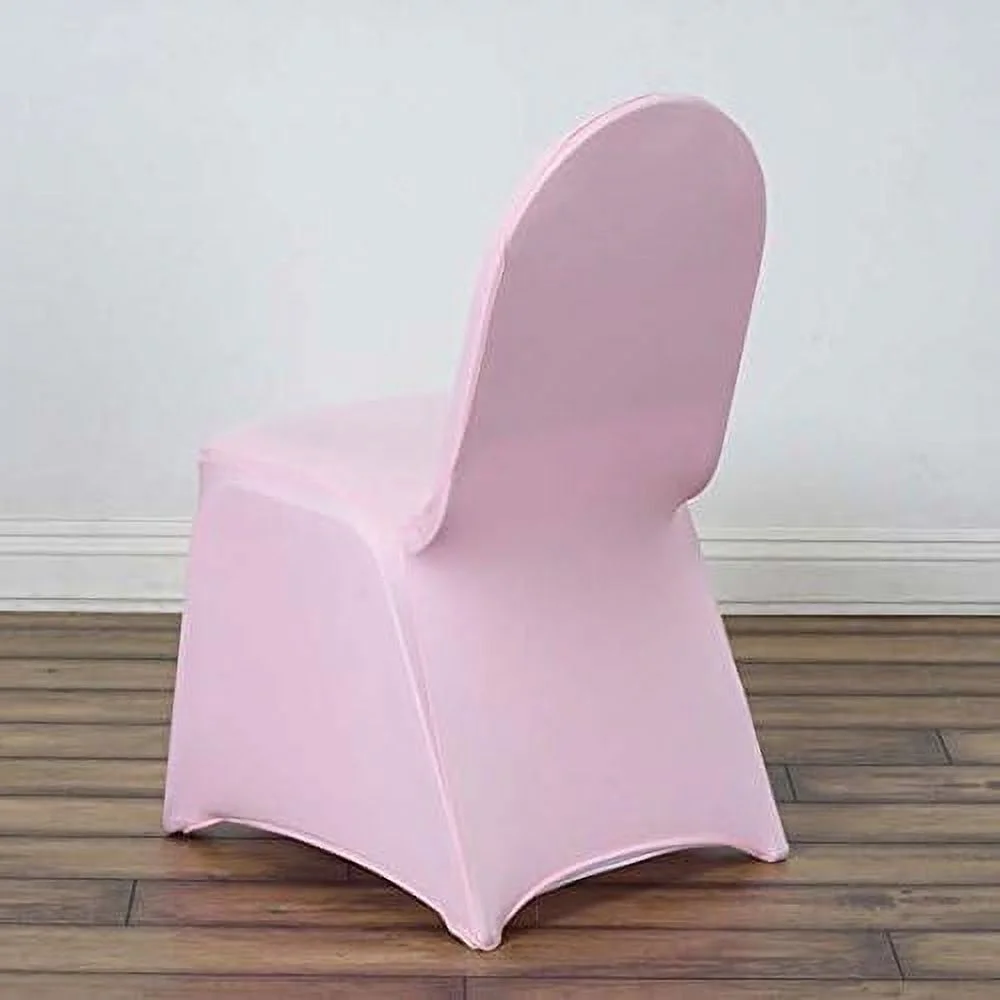 30 PCS Pink Premium Spandex Stretch Fitted Banquet Chair Cover with Foot Pockets - 160GSM