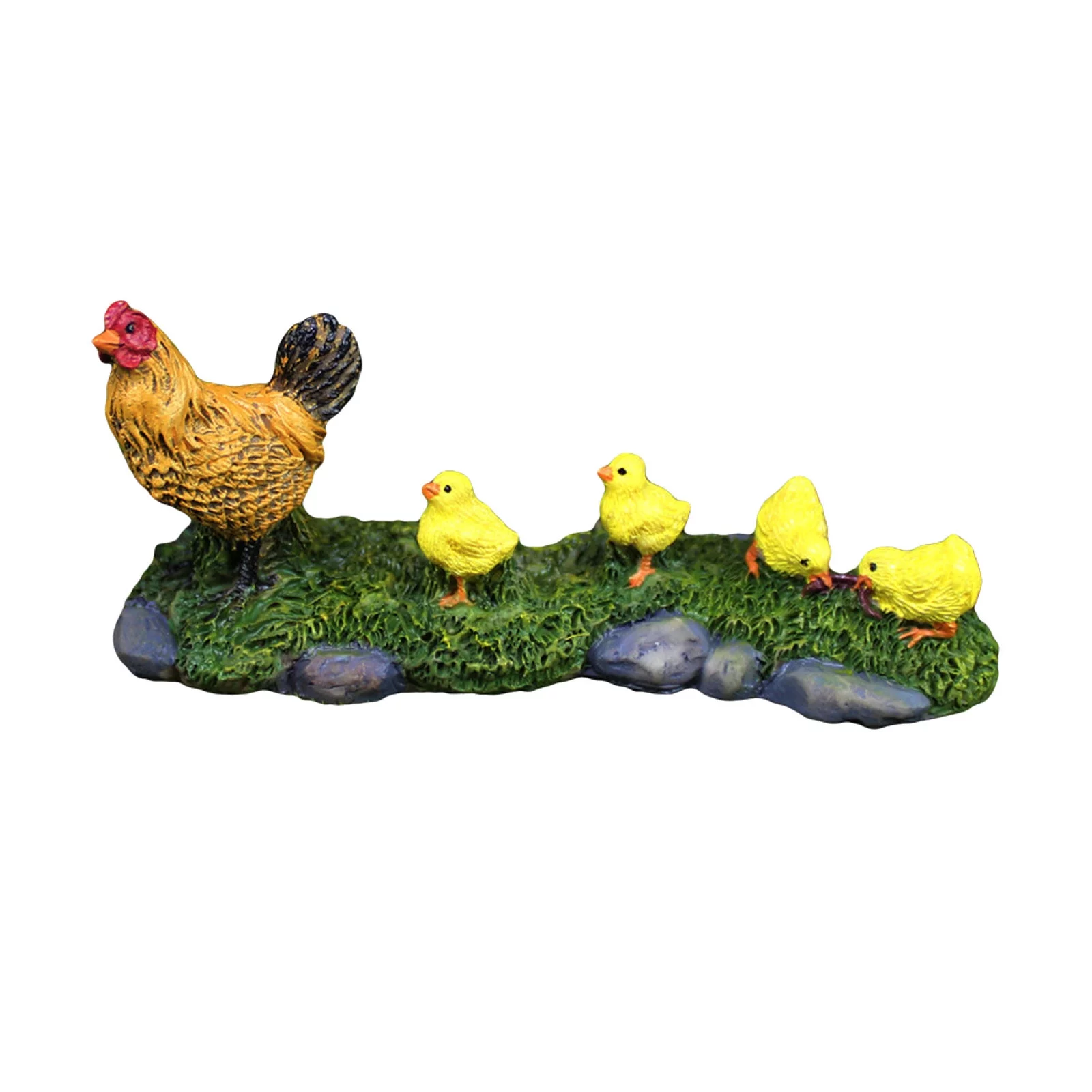 SIfdSeng Outdoor Table Decor for Patio White Cute Cartoon Resin Chicken Miniature Ornament Table Centerpieces for Dining Table Long