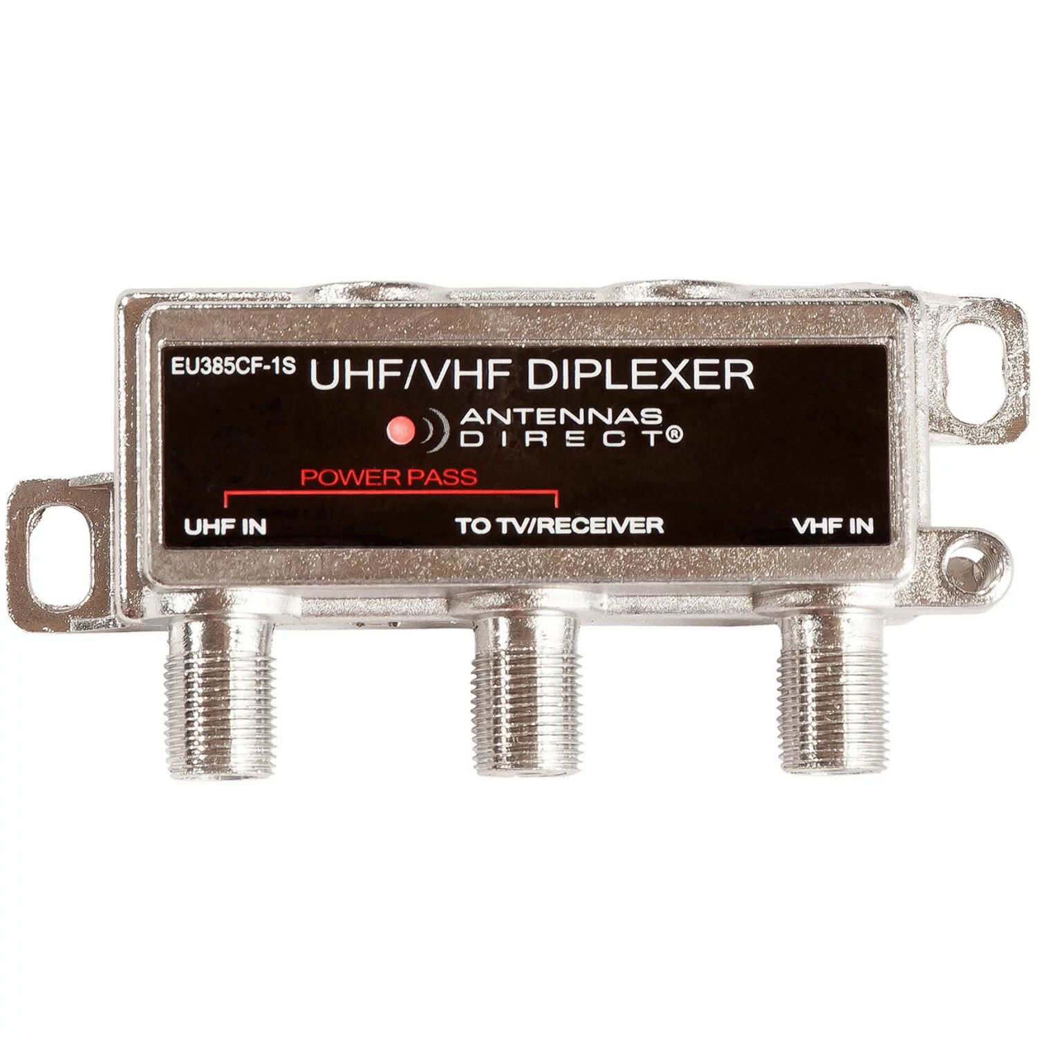 Antennas Direct UHF VHF Indoor Outdoor TV Antenna Combiner, All-Weather Housing, Adjustable Hardware