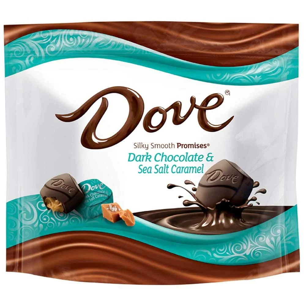 Dove Promises Dark Chocolate Sea Salt Caramel Candy, 7.61 Ounce Stand Up Pouch -- 8 per case.