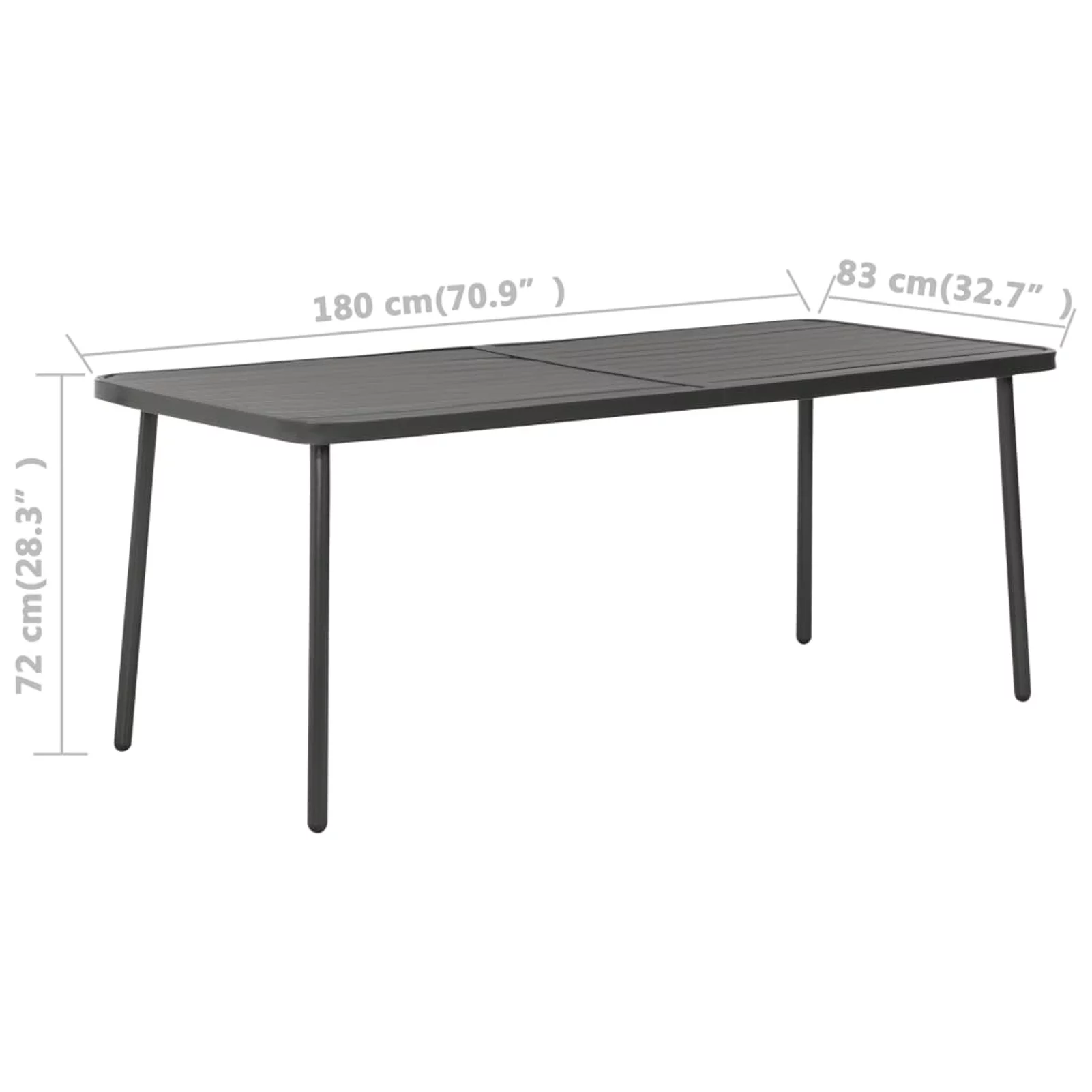 Carevas Patio Table Dark Gray 70.9