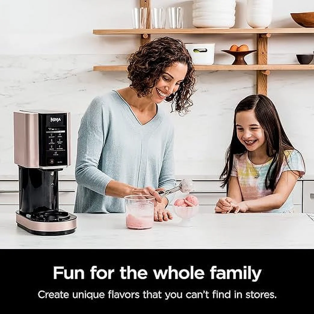 Open Box Ninja NC301 CREAMi Ice Cream Maker 7 One-Touch Programs NC301HPK - Rose Gold