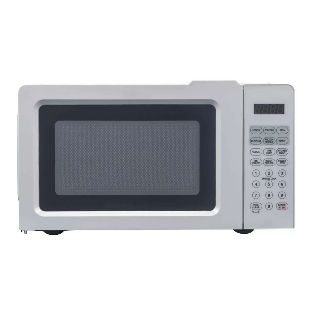JYY 700W Countertop Microwave, 0.6 cu ft, Green LED Fisplay  - White