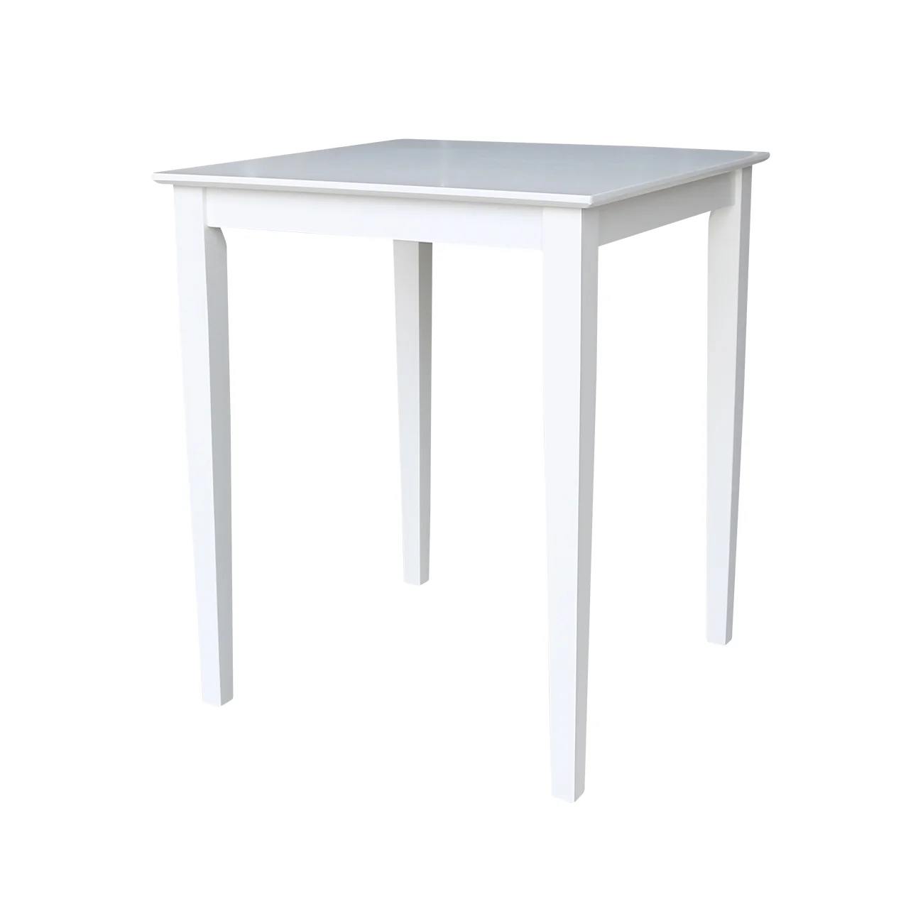30'' x 48'' Solid Wood Counter Height Dining Table with 4 Cross Back Counter Height Stools in White