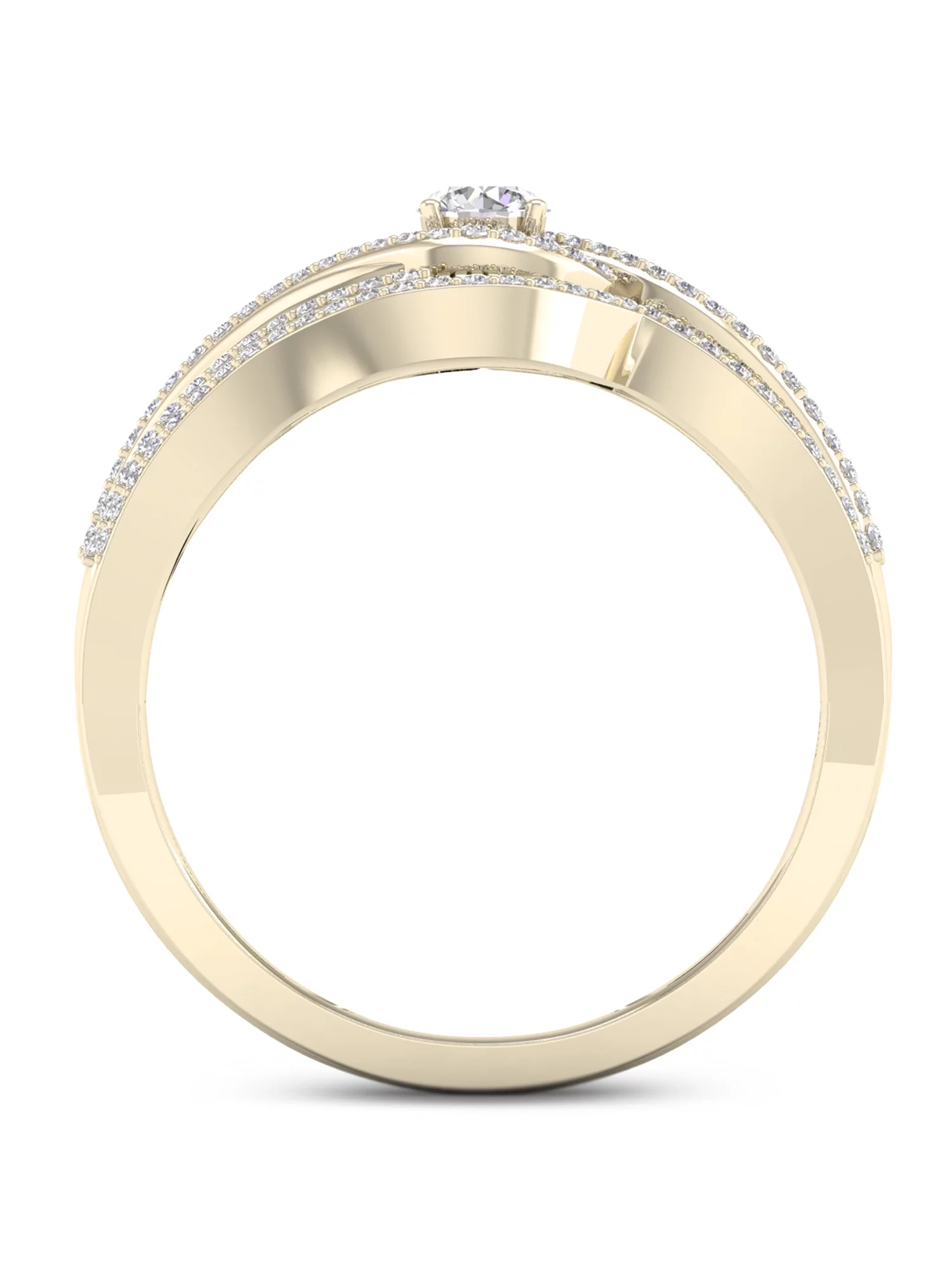 Imperial 3/8Ct TDW Diamond 10k Yellow Gold Bypass Bridal Set (H-I, I2)